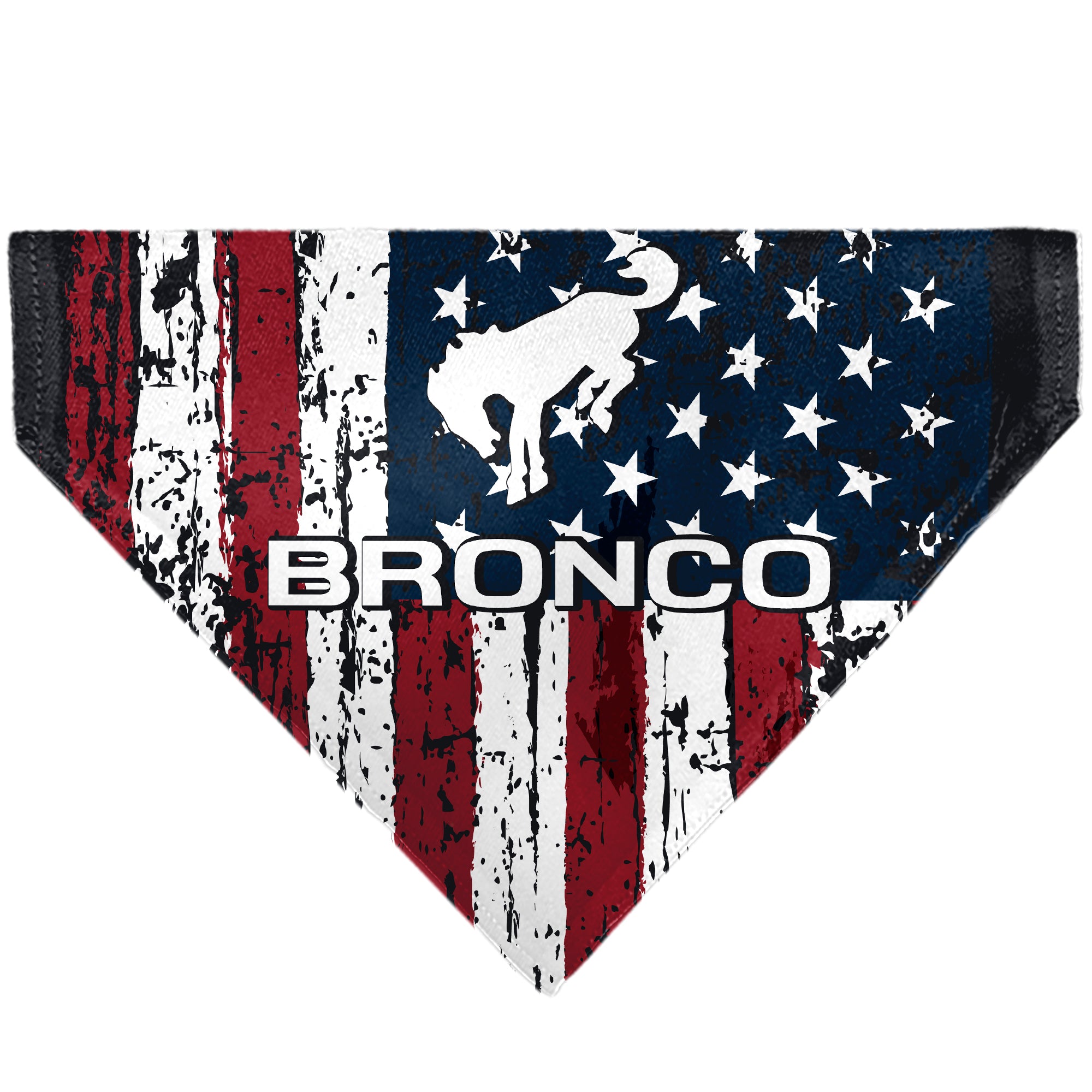 Pet Bandana - Ford BRONCO Americana Stars and Stripes Weathered Red/White/Blue Pet Bandanas Ford