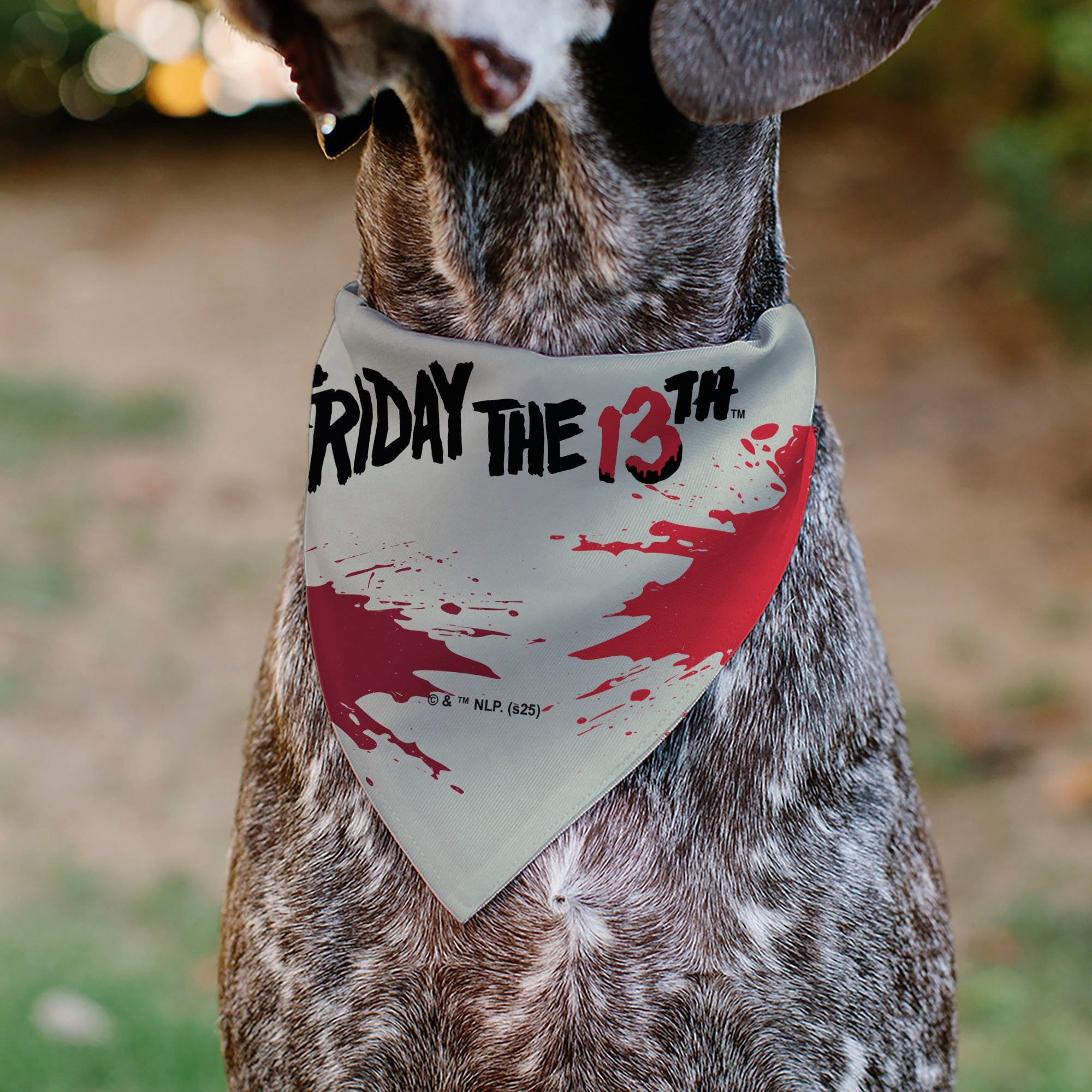 Pet Bandana - FRIDAY THE 13TH Hockey Mask Close-Up White/Black/Red Pet Bandanas Friday the 13th
