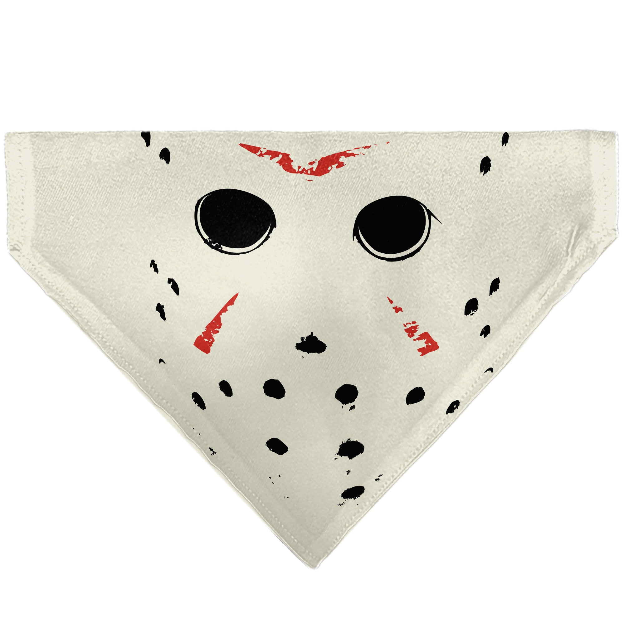 Pet Bandana - FRIDAY THE 13TH Hockey Mask Close-Up White/Black/Red Pet Bandanas Friday the 13th