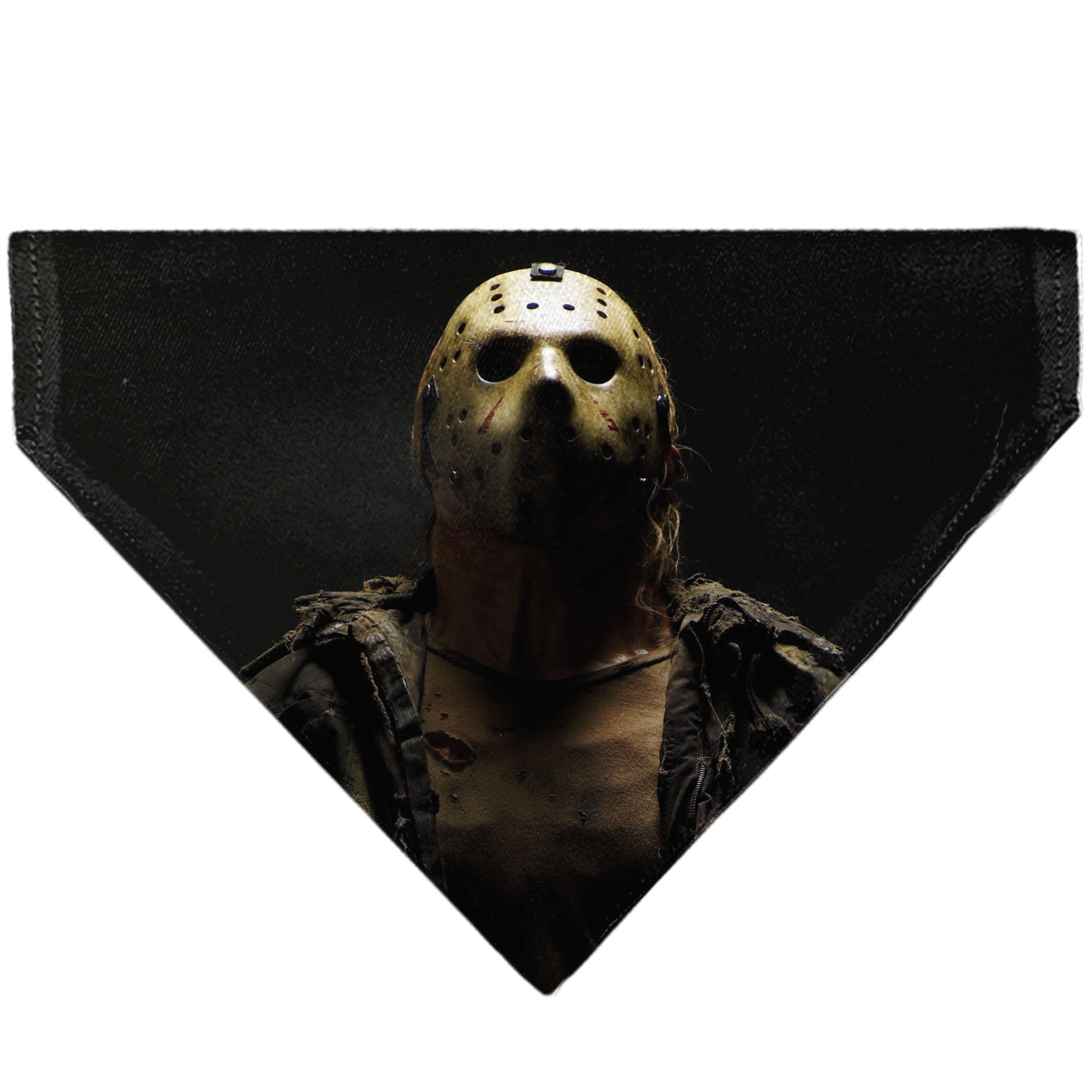 Pet Bandana - FRIDAY THE 13TH Jason Pose and Title Logo Black/Red Pet Bandanas Friday the 13th