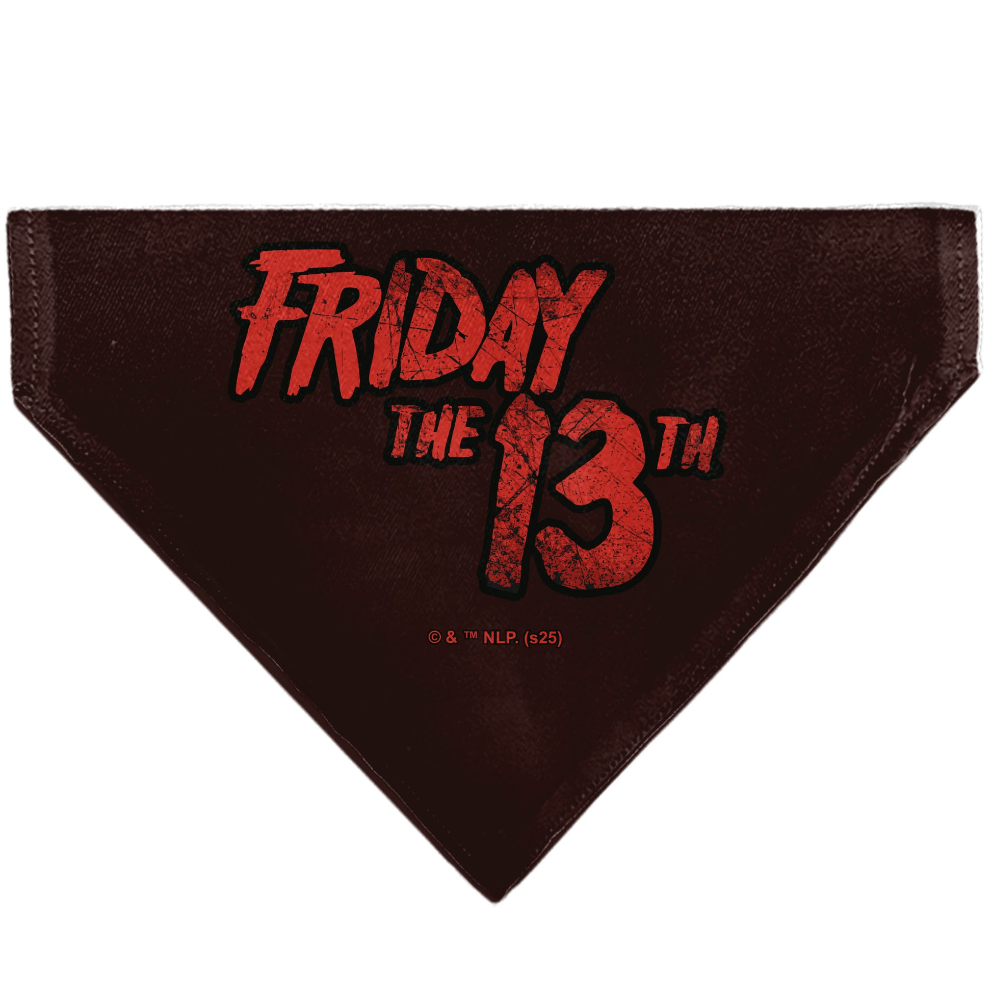 Pet Bandana - FRIDAY THE 13TH Jason Hockey Mask Cityscape and Title Logo Black/Red Pet Bandanas Friday the 13th