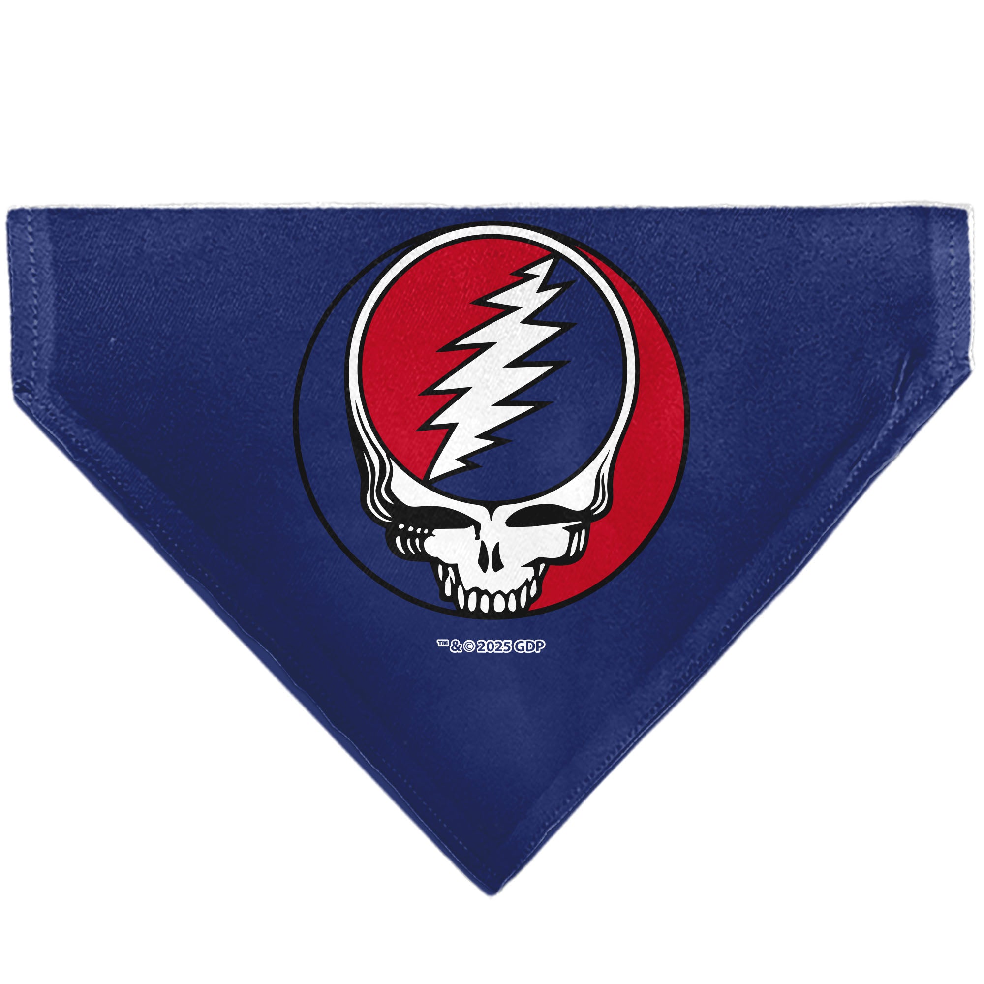 Pet Bandana - Grateful Dead Steal Your Face Logo Centered Red and Blue Pet Bandanas Grateful Dead