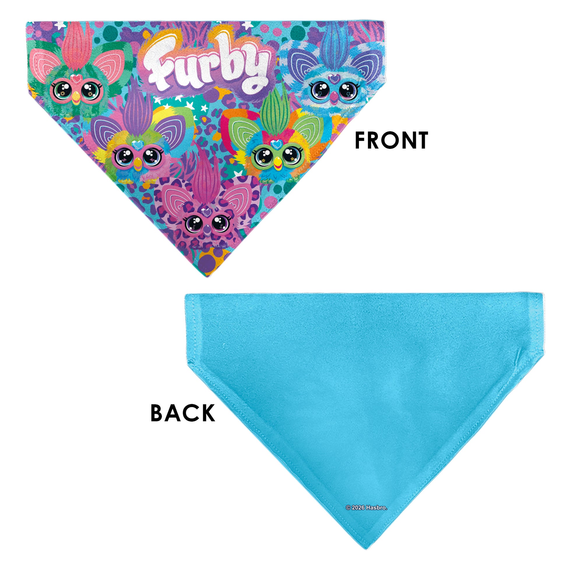 Pet Bandana - FURBY Five Furblets Faces and Logo Multi Color Pet Bandanas Furby