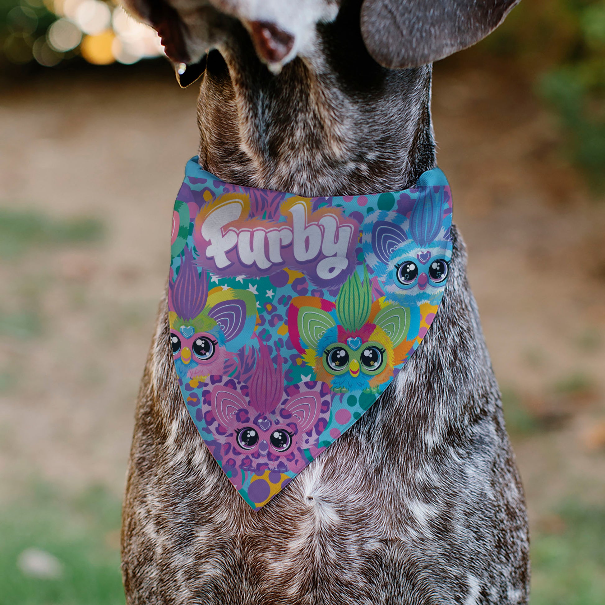 Pet Bandana - FURBY Five Furblets Faces and Logo Multi Color Pet Bandanas Furby