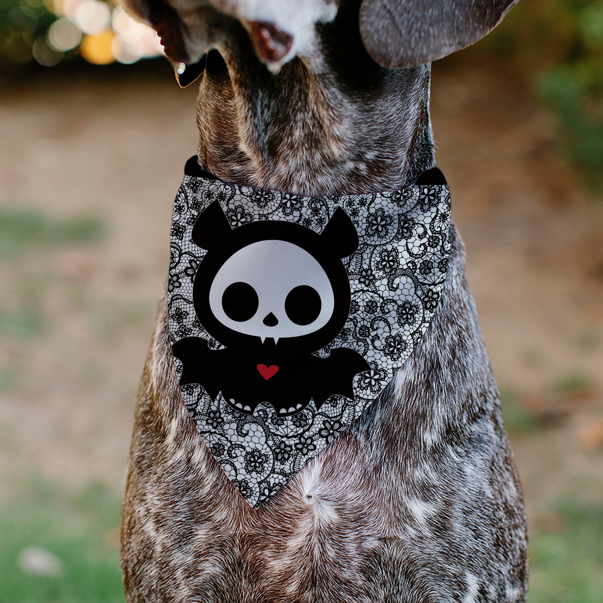 Pet Bandana - Skelanimals Diego Pose and Title Logo White/Black Pet Bandanas Skelanimals