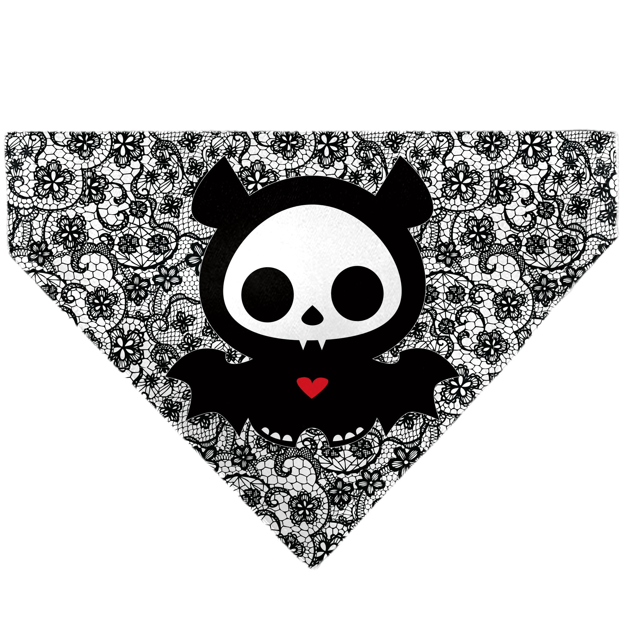 Pet Bandana - Skelanimals Diego Pose and Title Logo White/Black Pet Bandanas Skelanimals