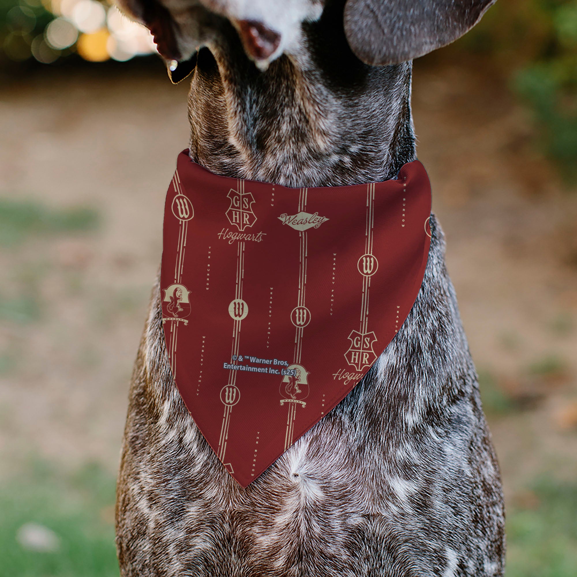 Pet Bandana - HOGWARTS WEASLEY Monogram Icons Red/White