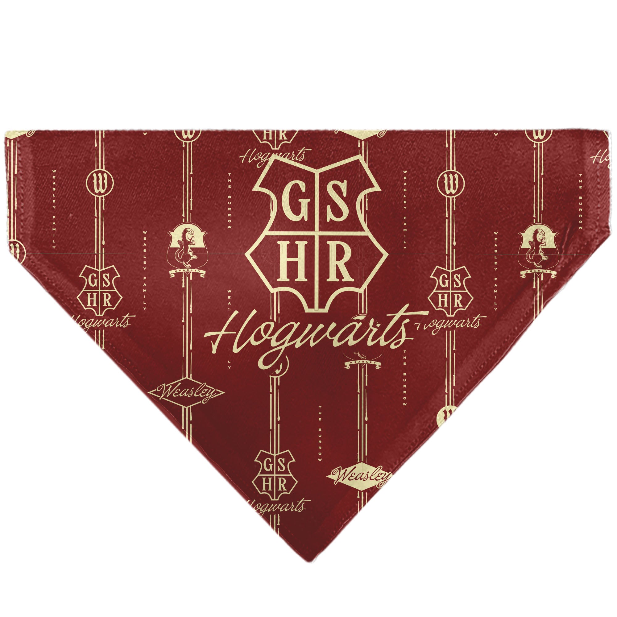 Pet Bandana - HOGWARTS WEASLEY Monogram Icons Red/White