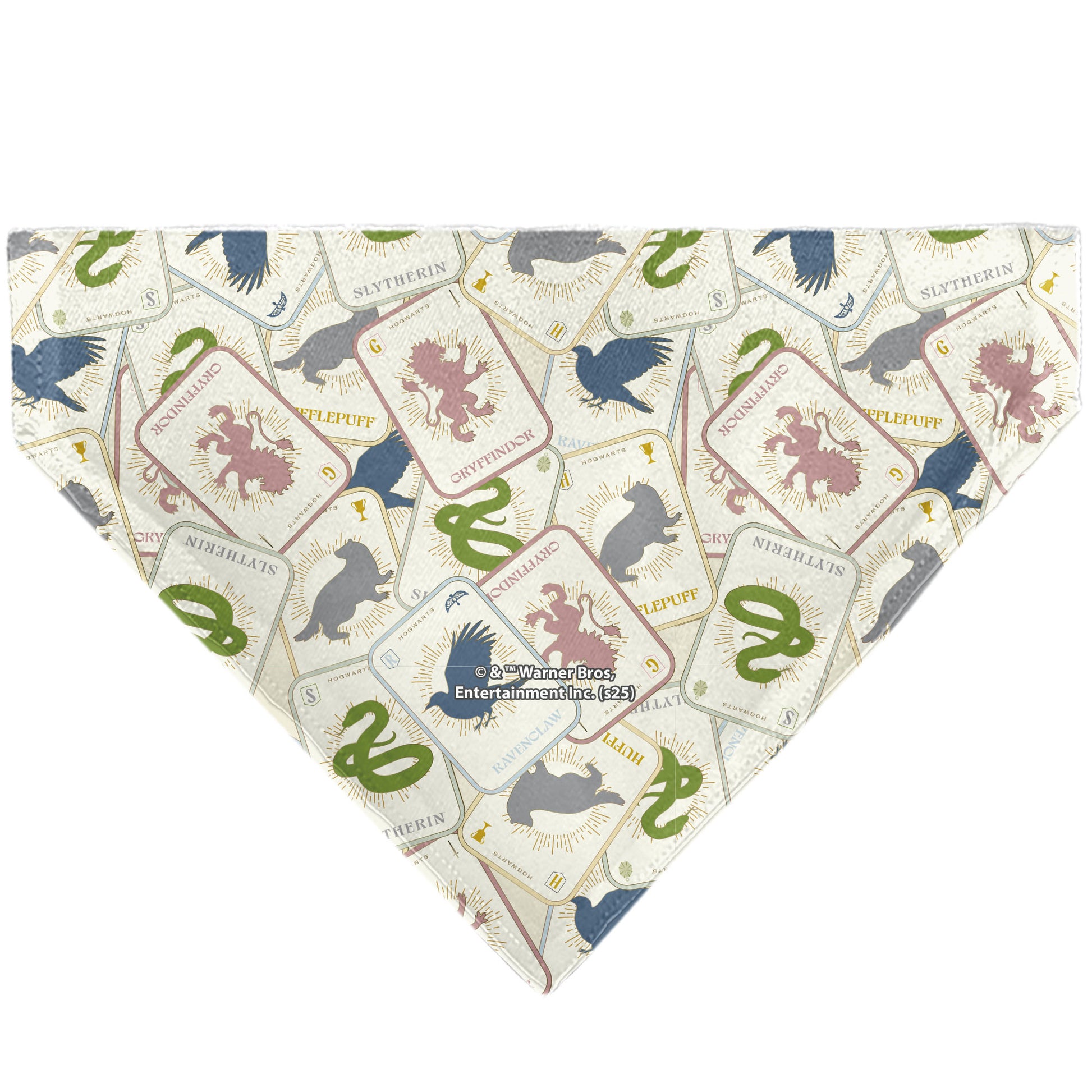 Pet Bandana - Harry Potter School Tarot Cards Stacked Beige/Multi Color Pet Bandanas Harry Potter
