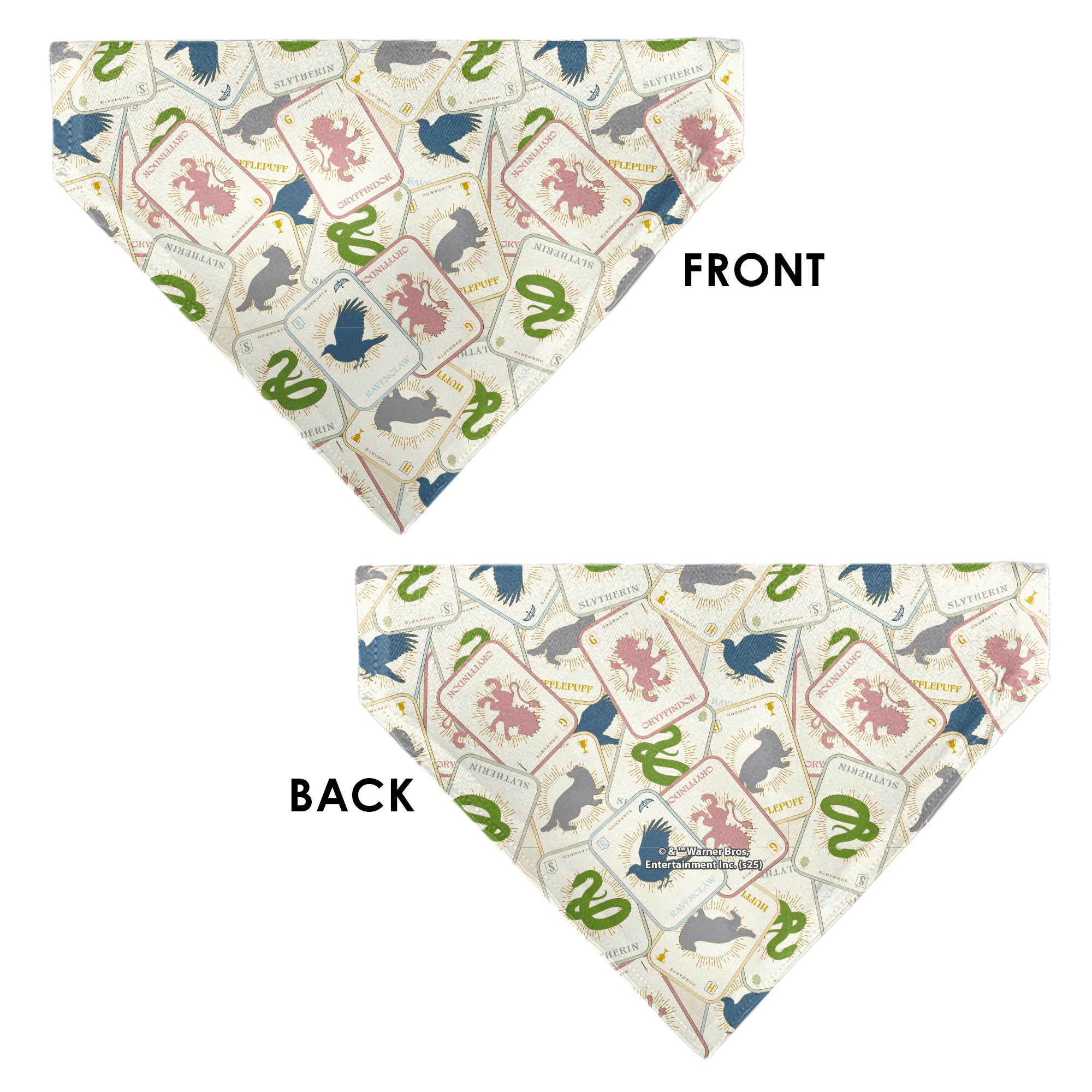 Pet Bandana - Harry Potter School Tarot Cards Stacked Beige/Multi Color Pet Bandanas Harry Potter