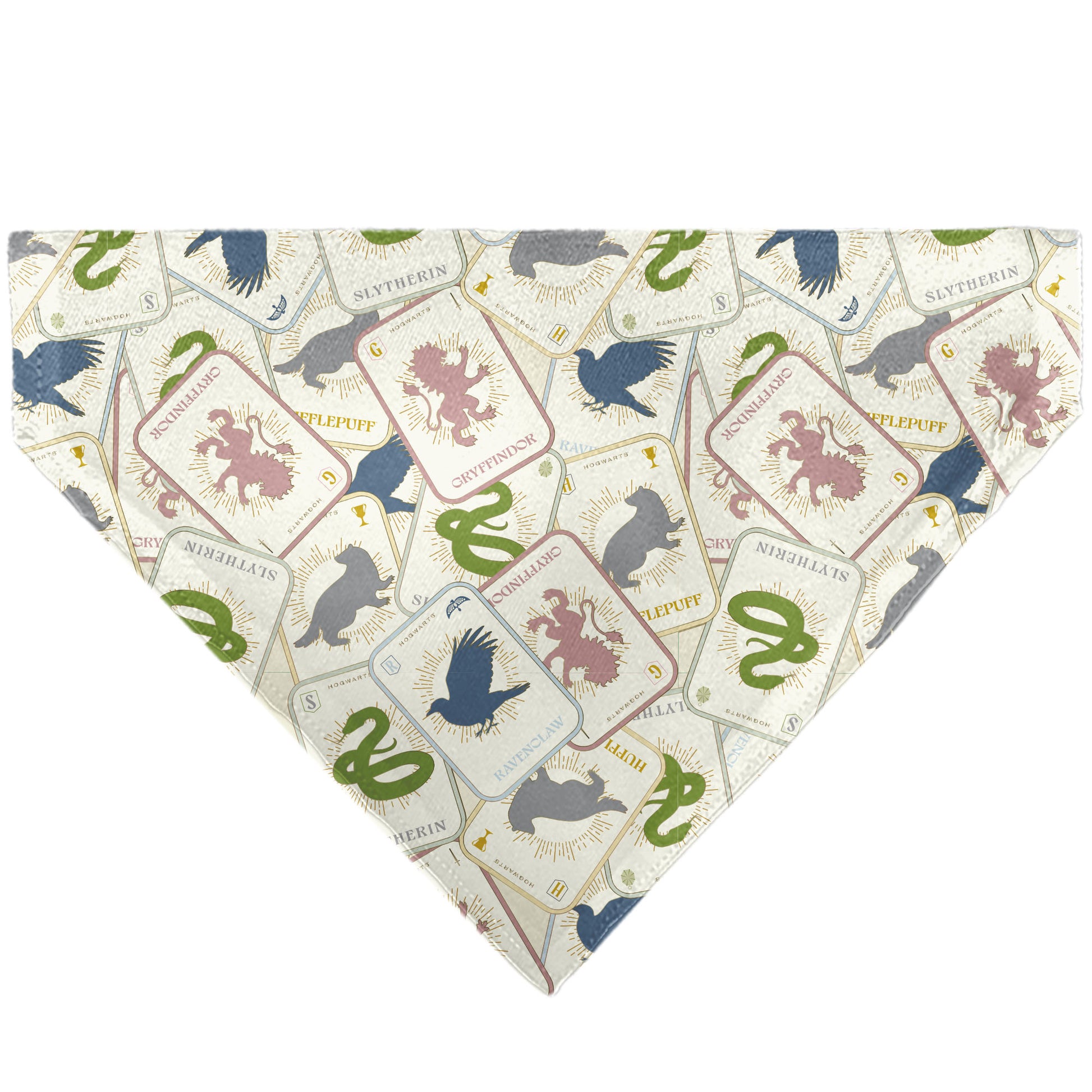 Pet Bandana - Harry Potter School Tarot Cards Stacked Beige/Multi Color Pet Bandanas Harry Potter