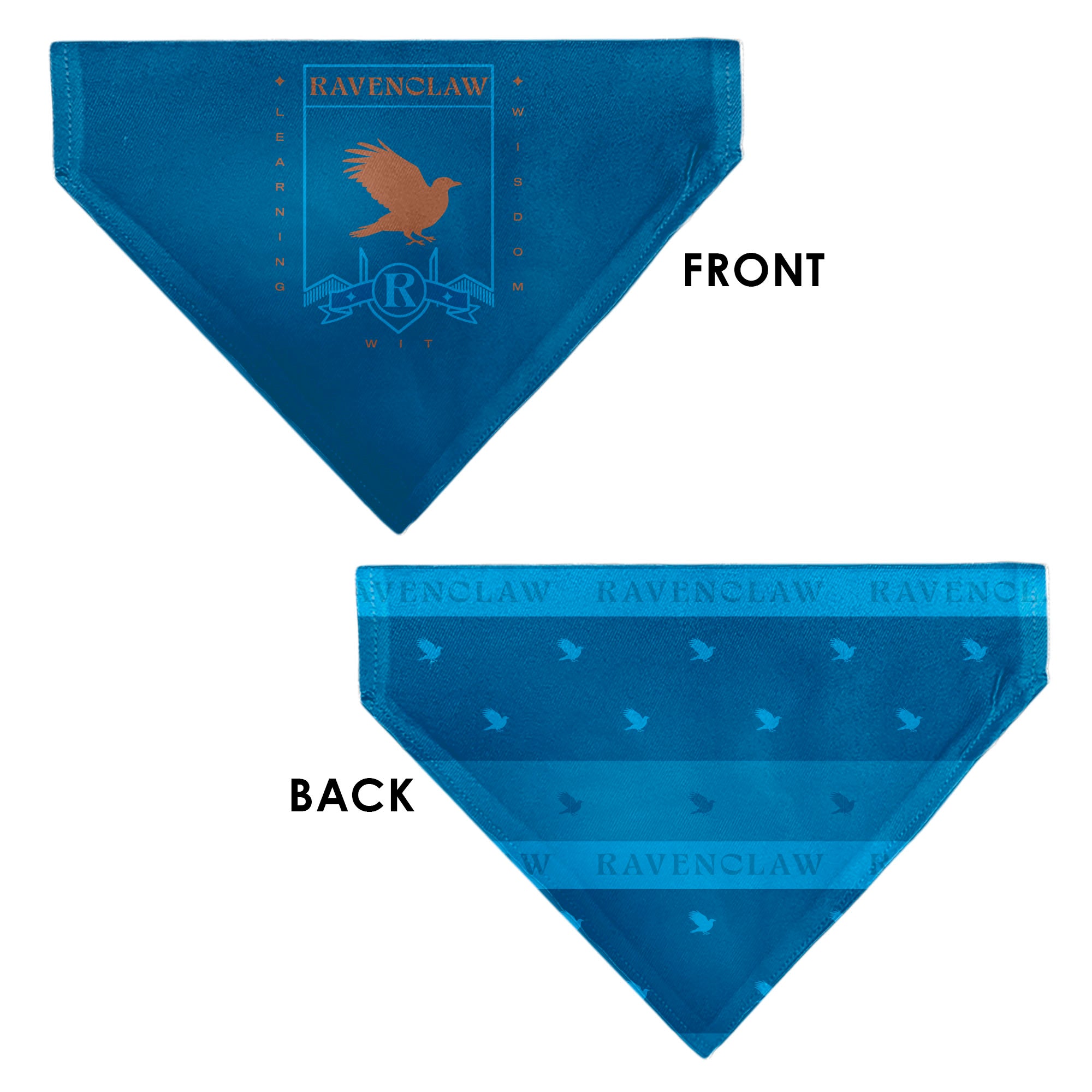 Pet Bandana - Harry Potter RAVENCLAW Traits Banner and Icons Blues/Yellow Pet Bandanas Harry Potter