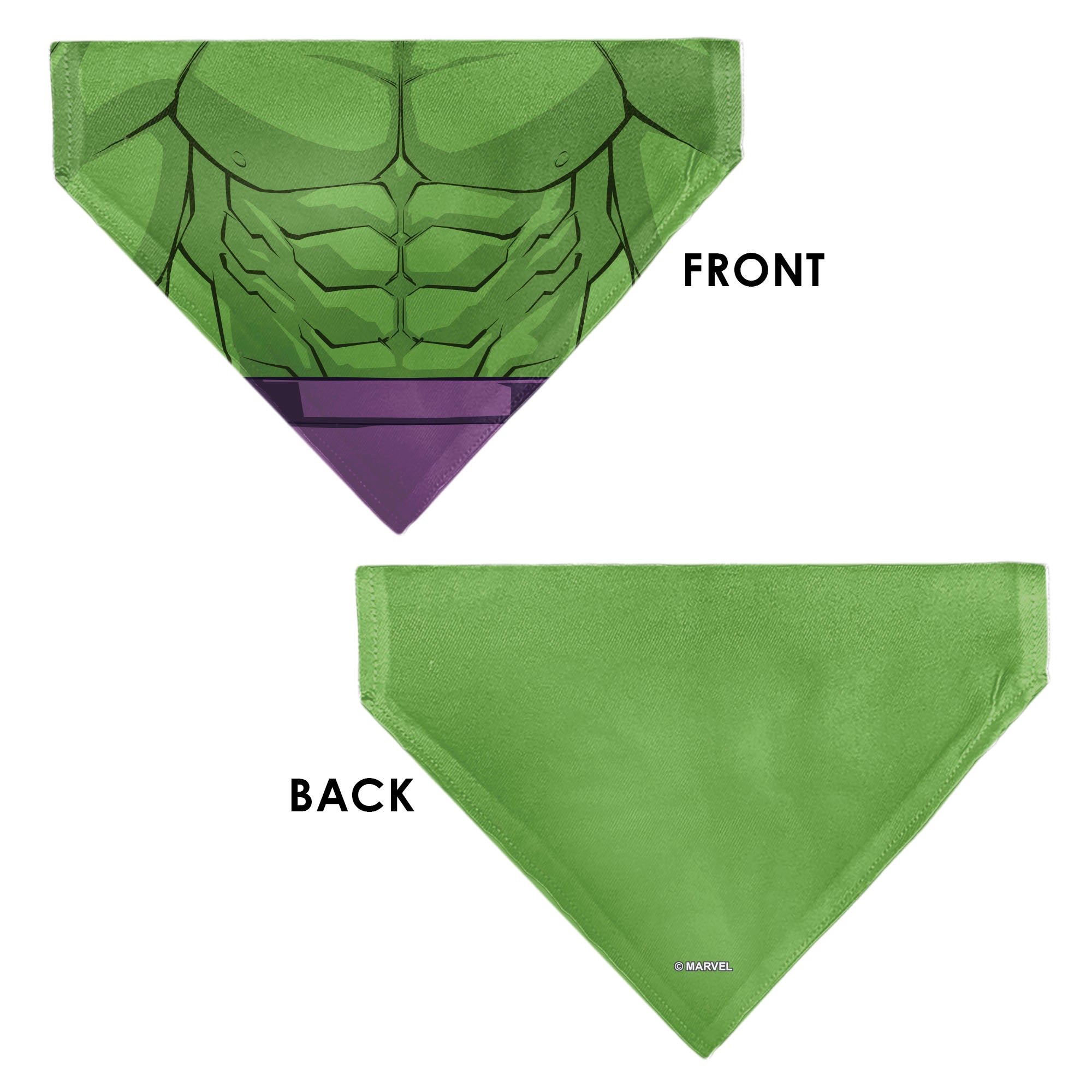 Pet Bandana - Hulk Chest Detail Green/Purple Pet Bandanas Marvel Comics