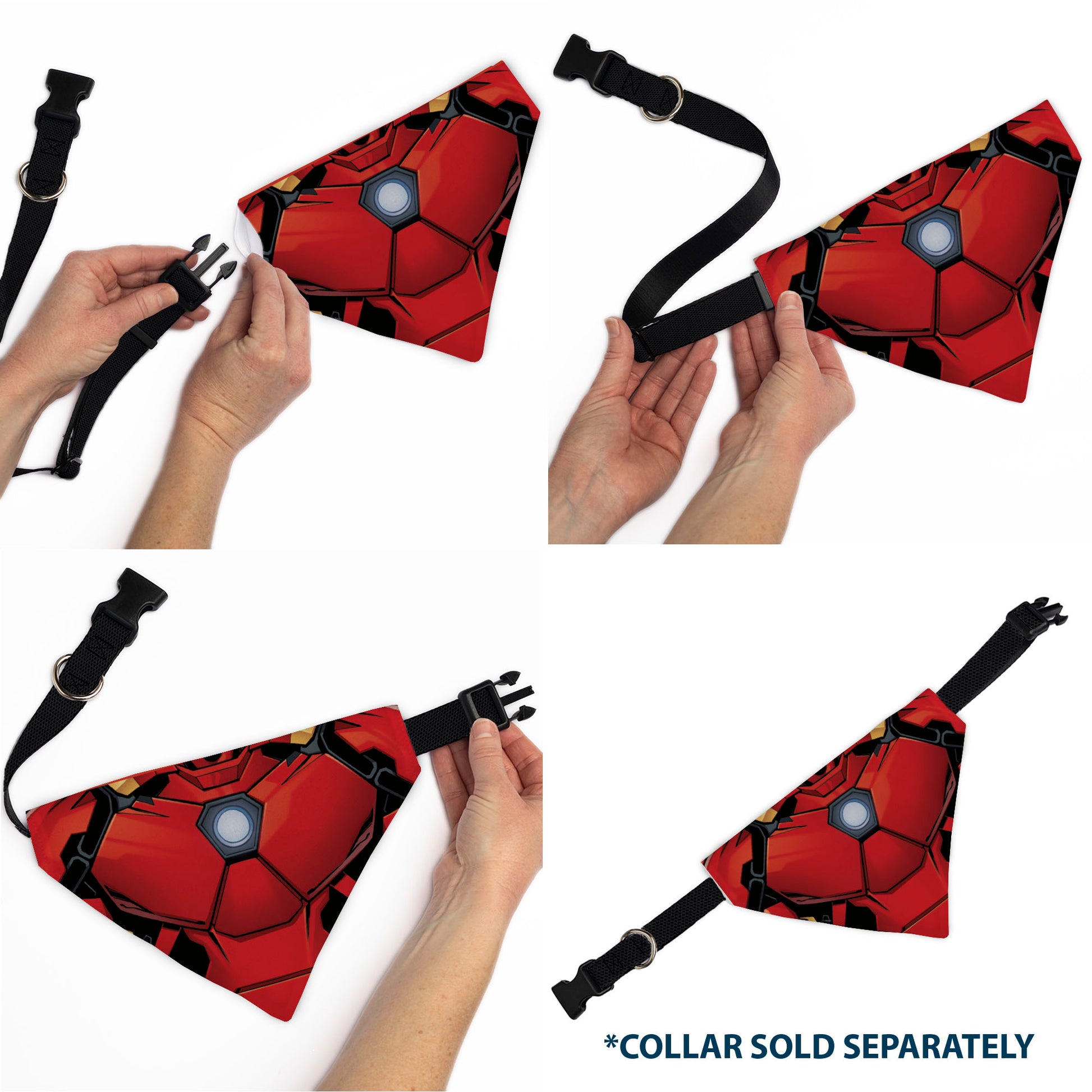 Pet Bandana - Iron Man Suit Chest Detail Red/Black Pet Bandanas Marvel Comics