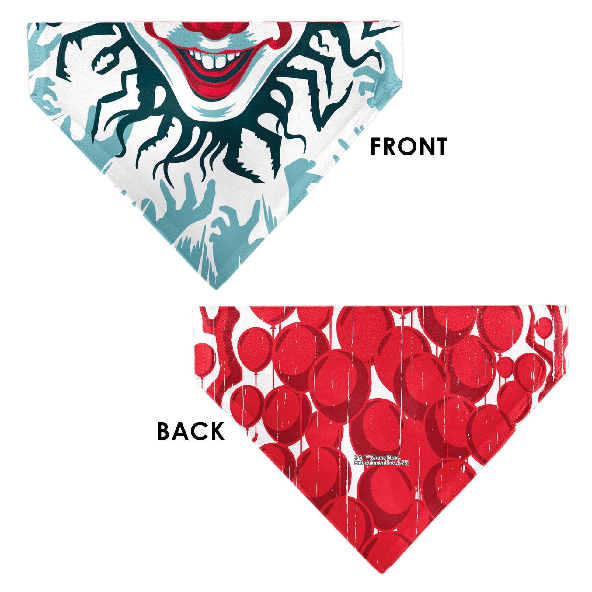 Pet Bandana - IT Pennywise Smile and Balloons White/Blues/Reds Pet Bandanas IT