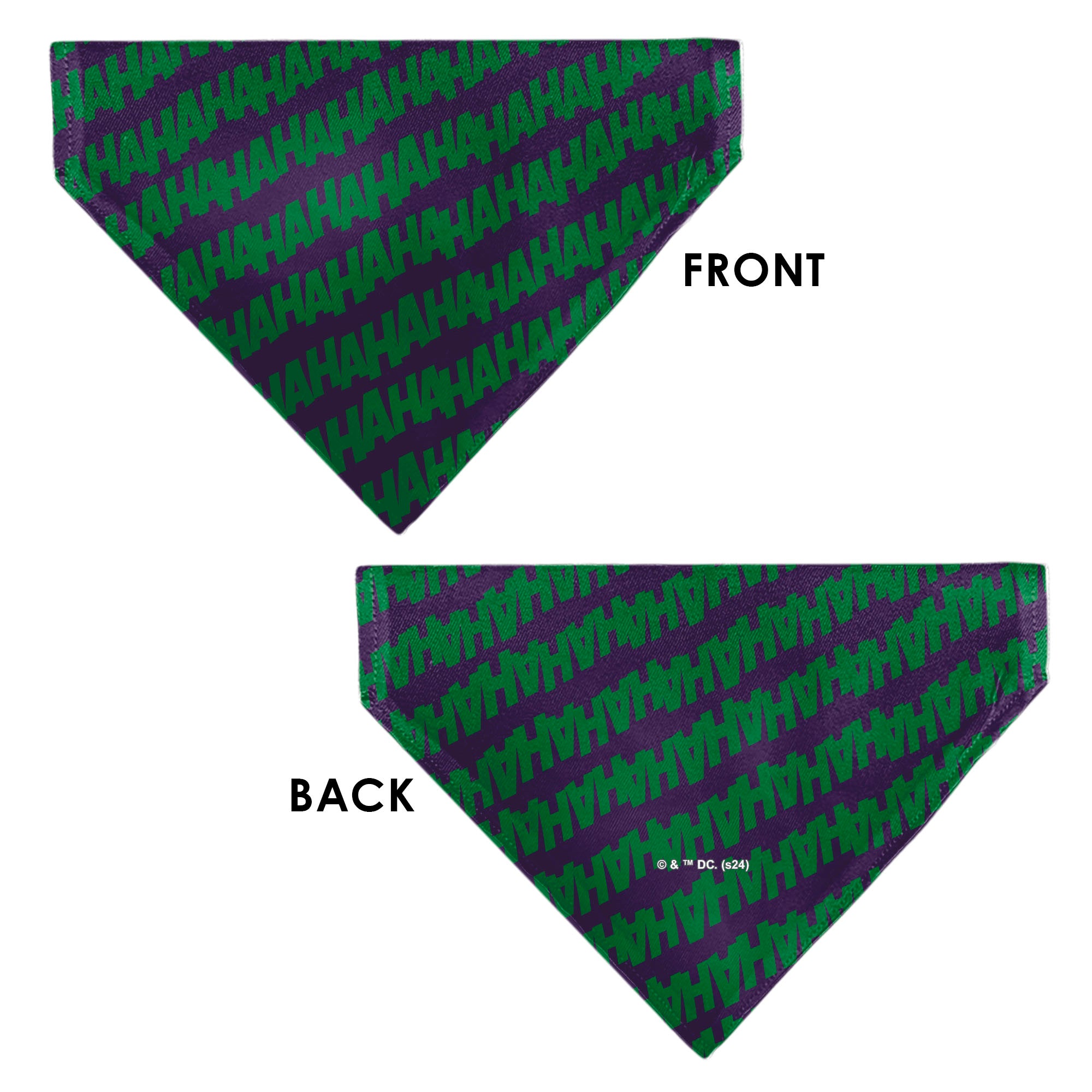 Pet Bandana - The Joker Laugh HAHAHA Text Purple/Green Pet Bandanas DC Comics