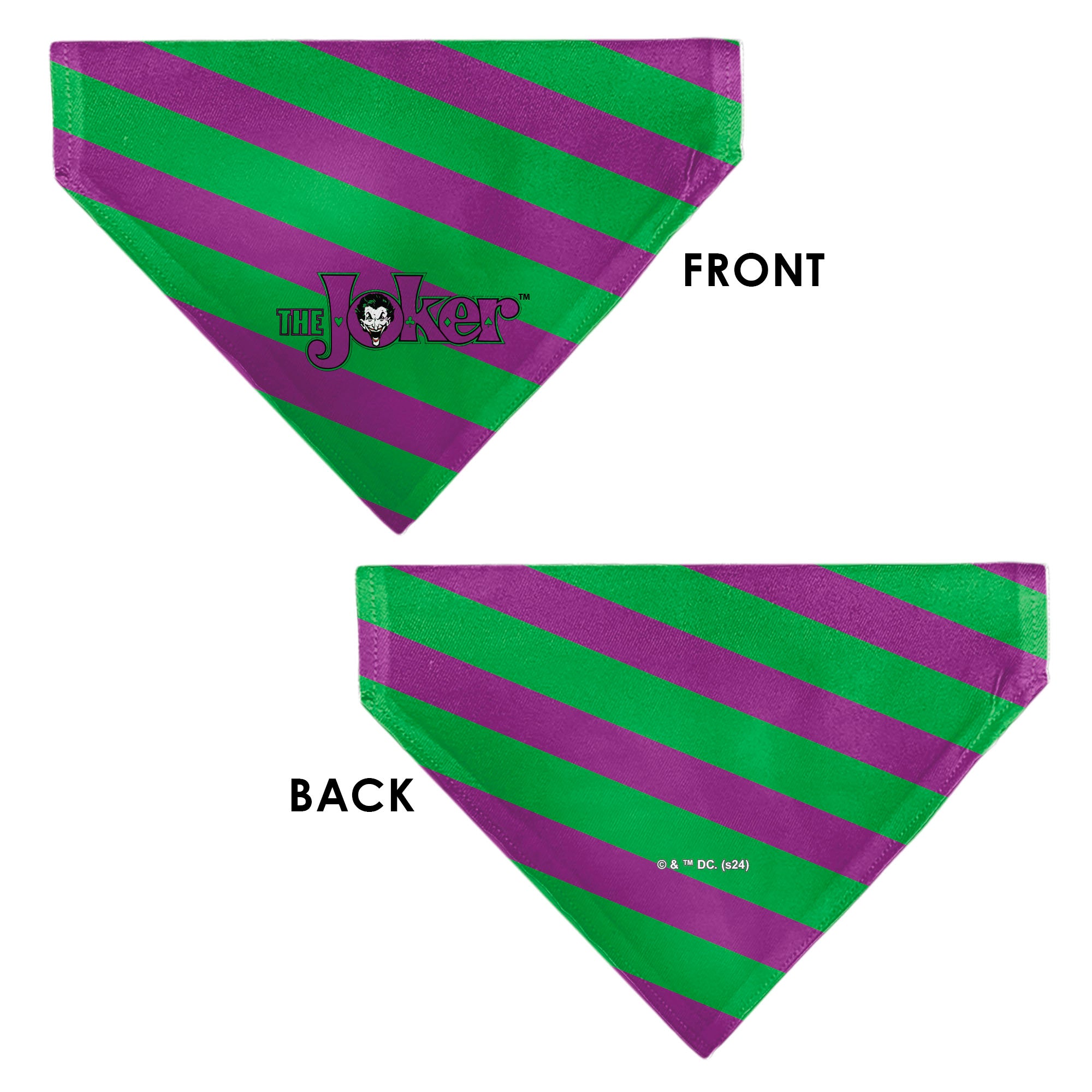 Pet Bandana - THE JOKER Title Logo and Stripe Green/Purple Pet Bandanas DC Comics
