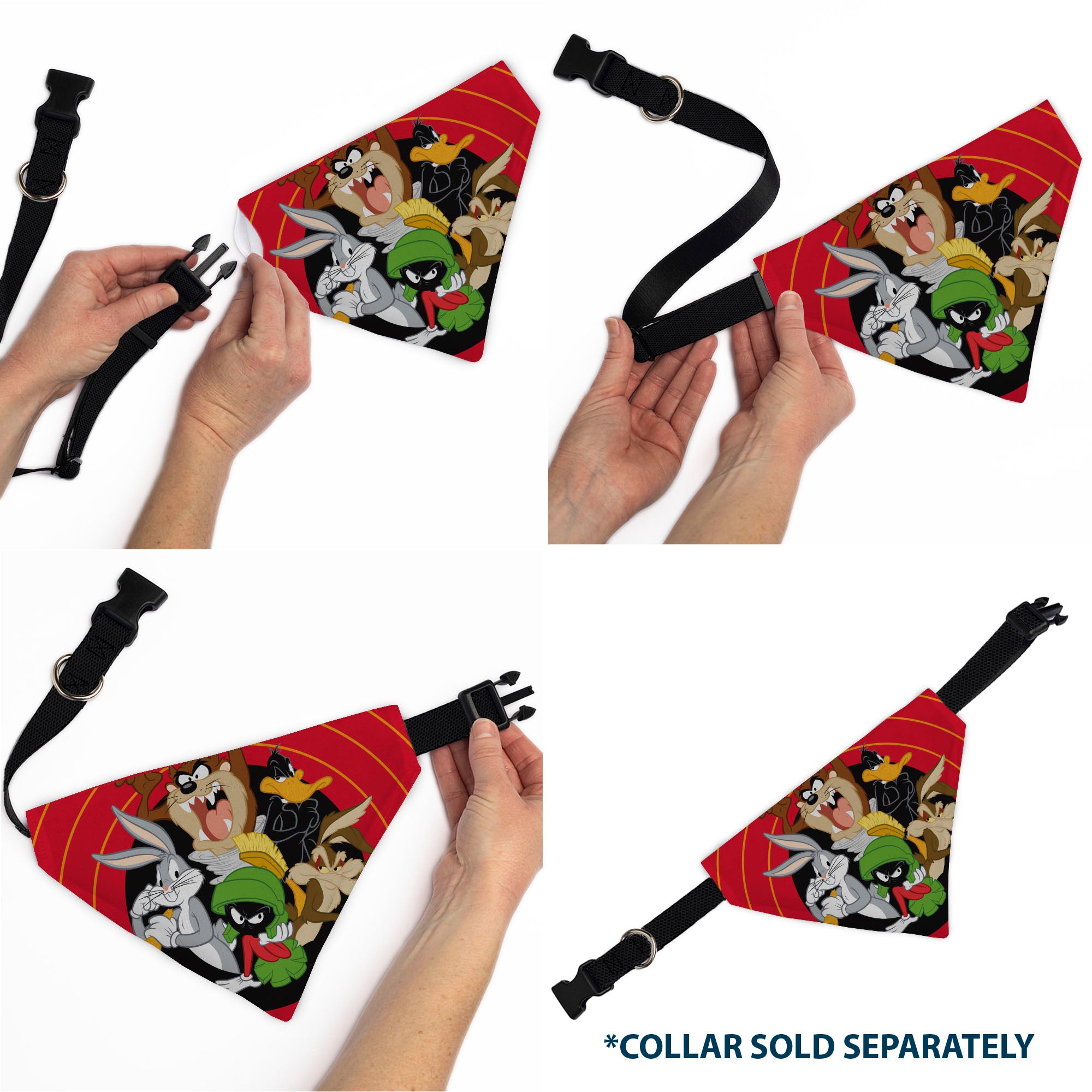 Pet Bandana - LOONEY TUNES Five Character Target Close-Up Pose Red