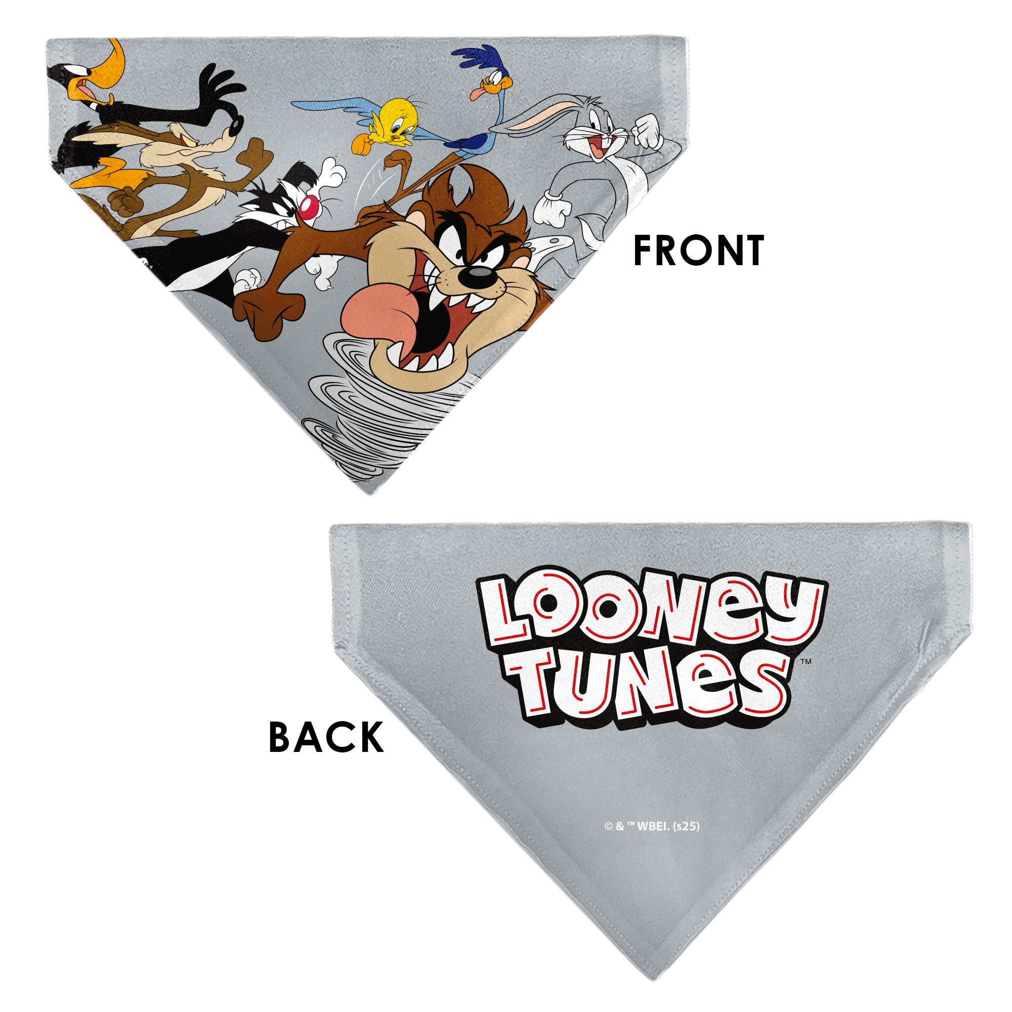 Pet Bandana - LOONEY TUNES Seven Character Running Pose Gray