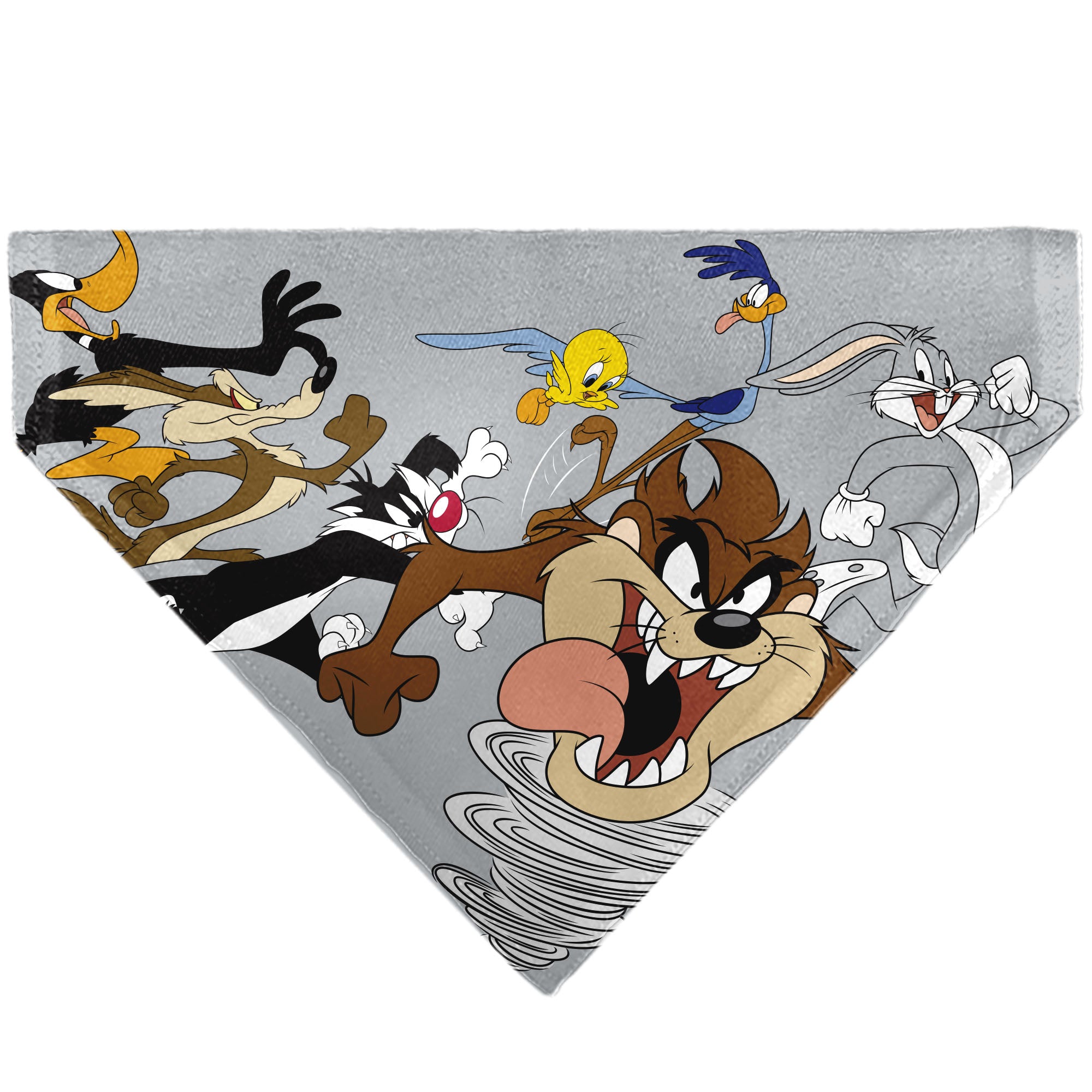 Pet Bandana - LOONEY TUNES Seven Character Running Pose Gray