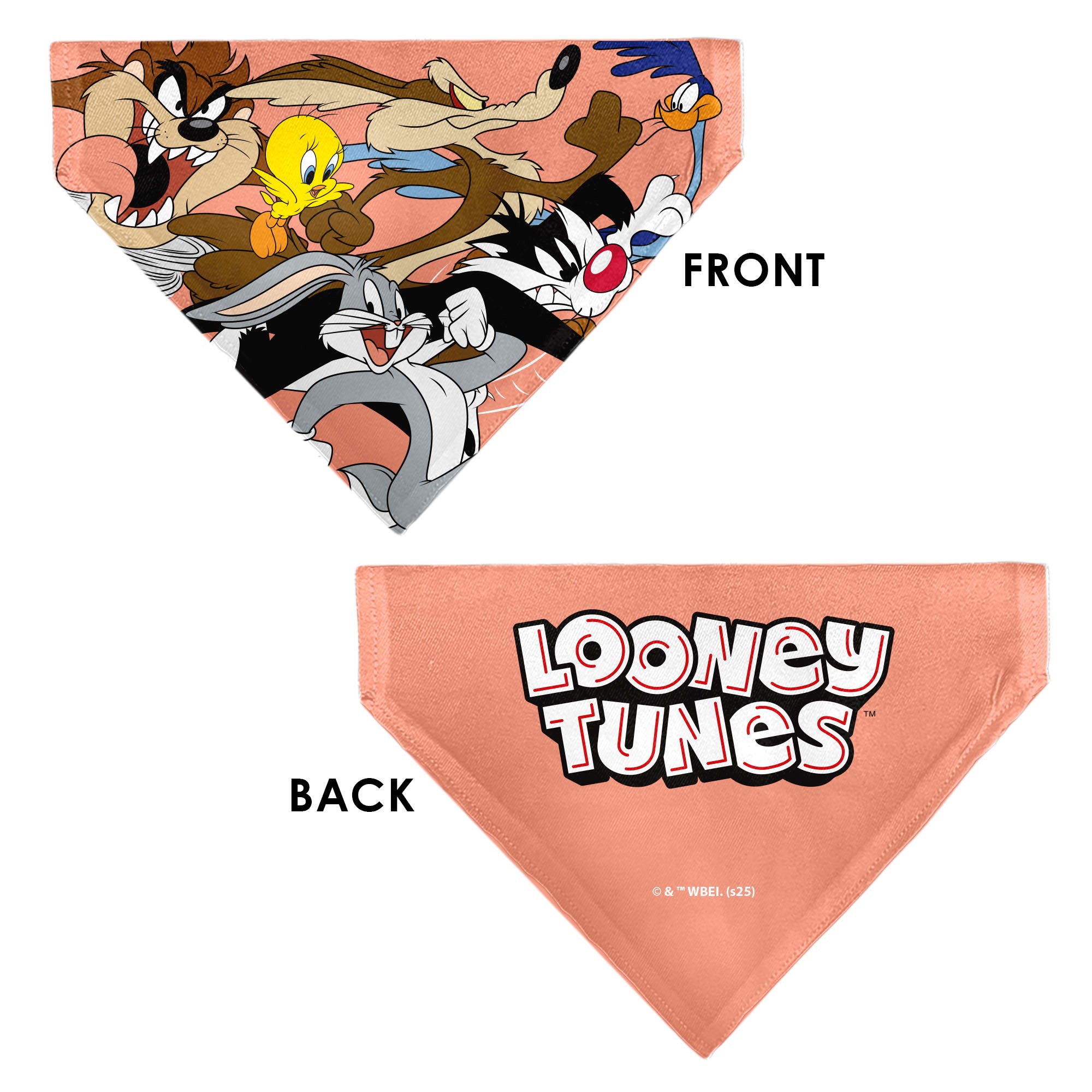 Pet Bandana - LOONEY TUNES Six Character Running Pose Pink