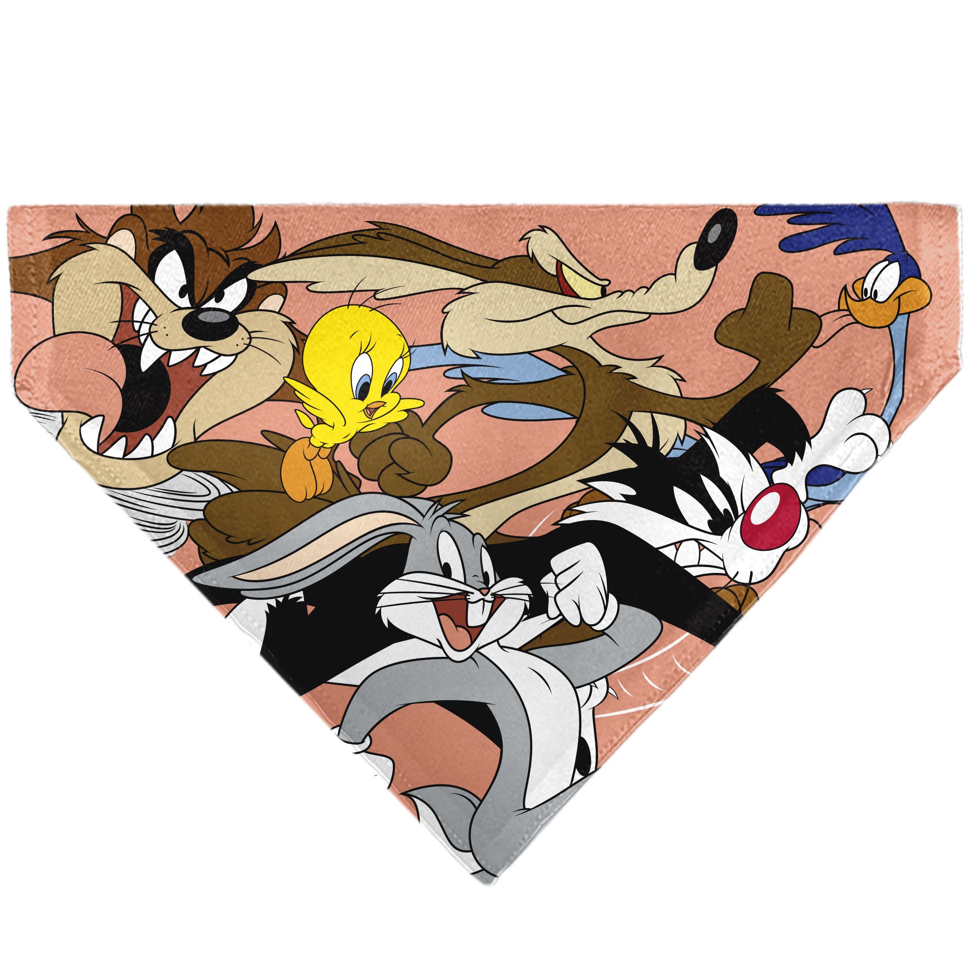 Pet Bandana - LOONEY TUNES Six Character Running Pose Pink