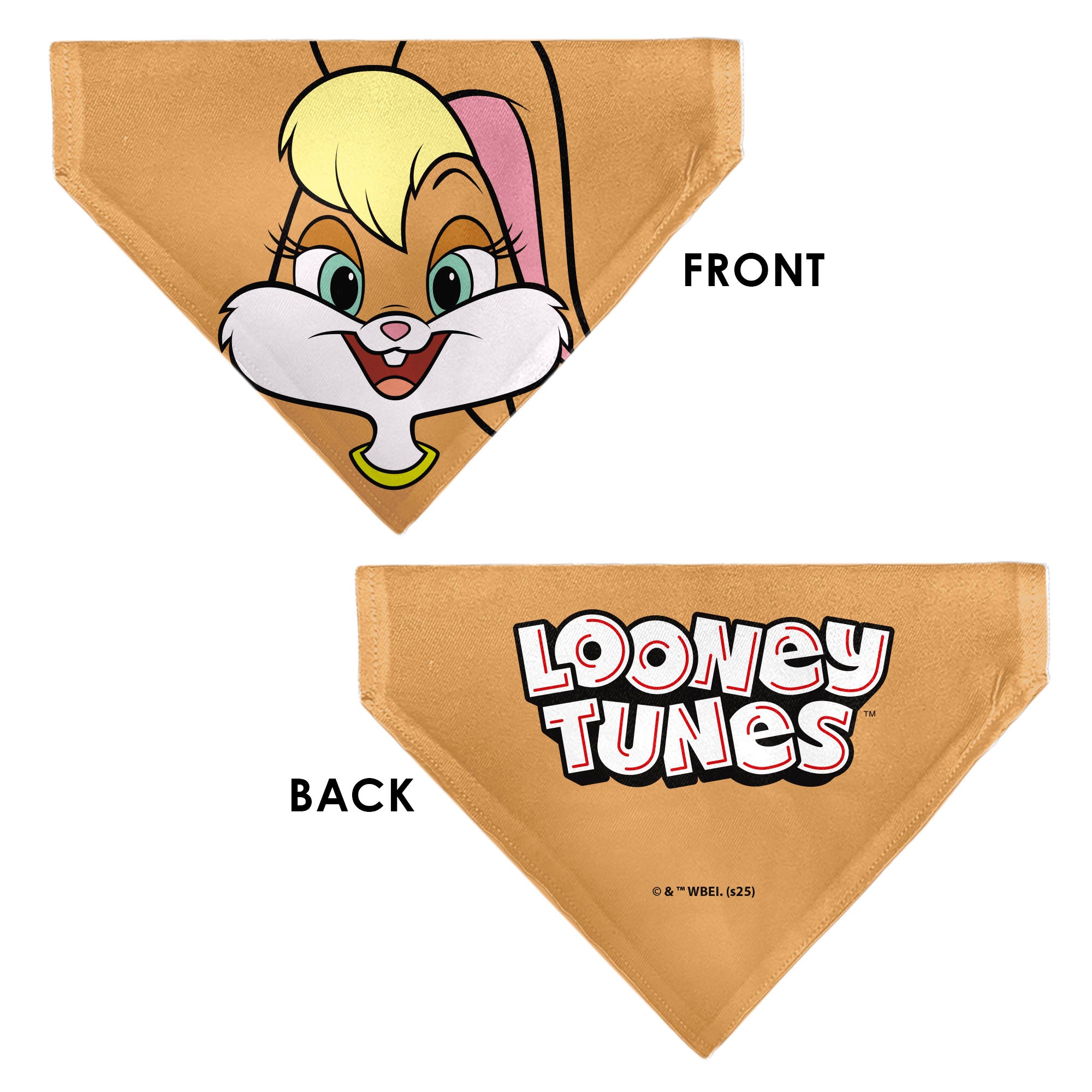 Pet Bandana - LOONEY TUNES Lola Bunny Face Close-Up Peach