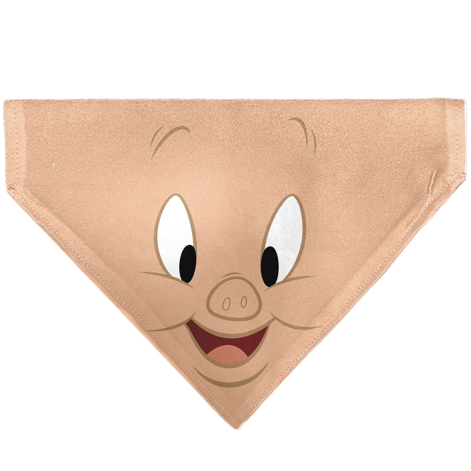 Pet Bandana - LOONEY TUNES Porky Pig Face Close-Up Peach
