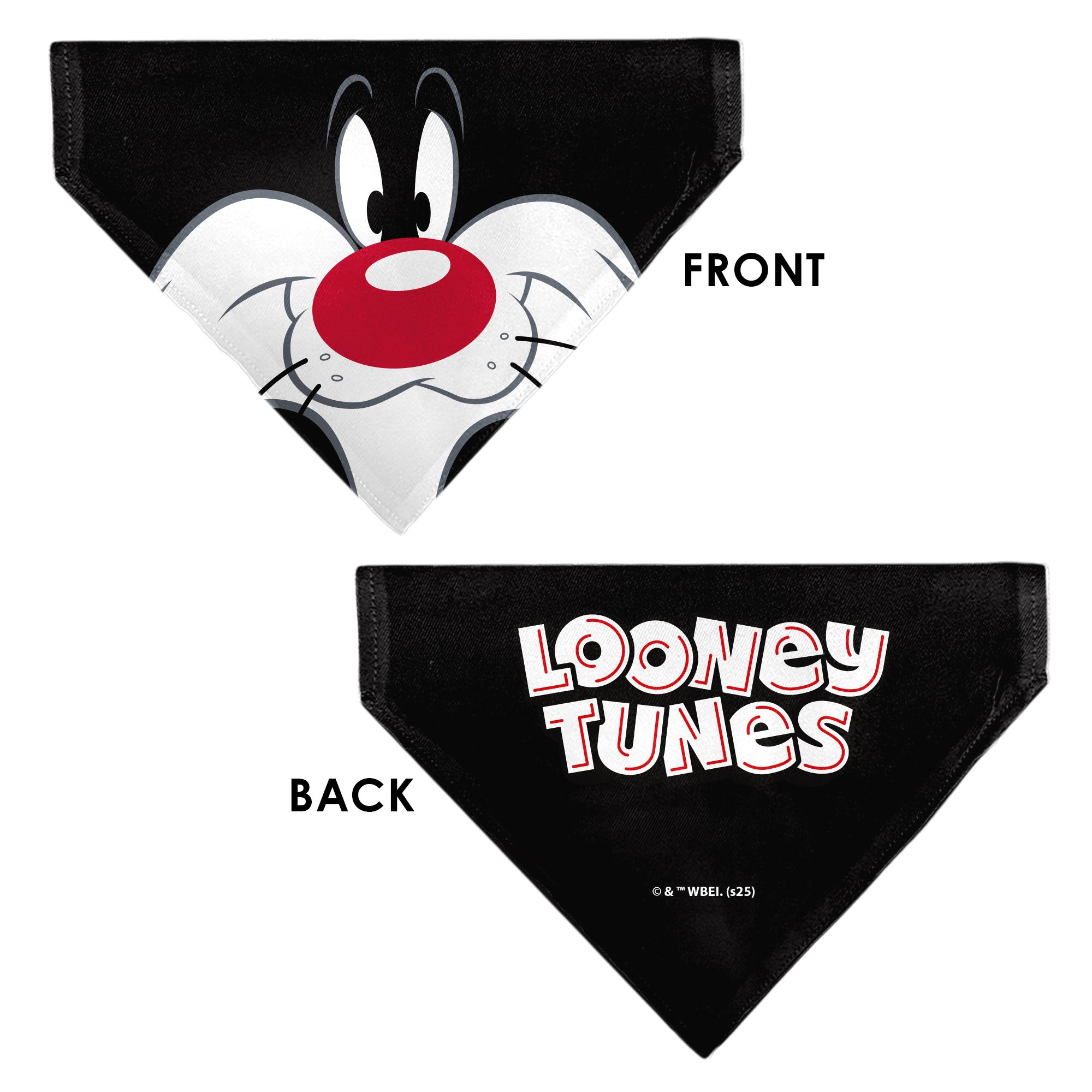 Pet Bandana - LOONEY TUNES Sylvester the Cat Face Close-Up Black