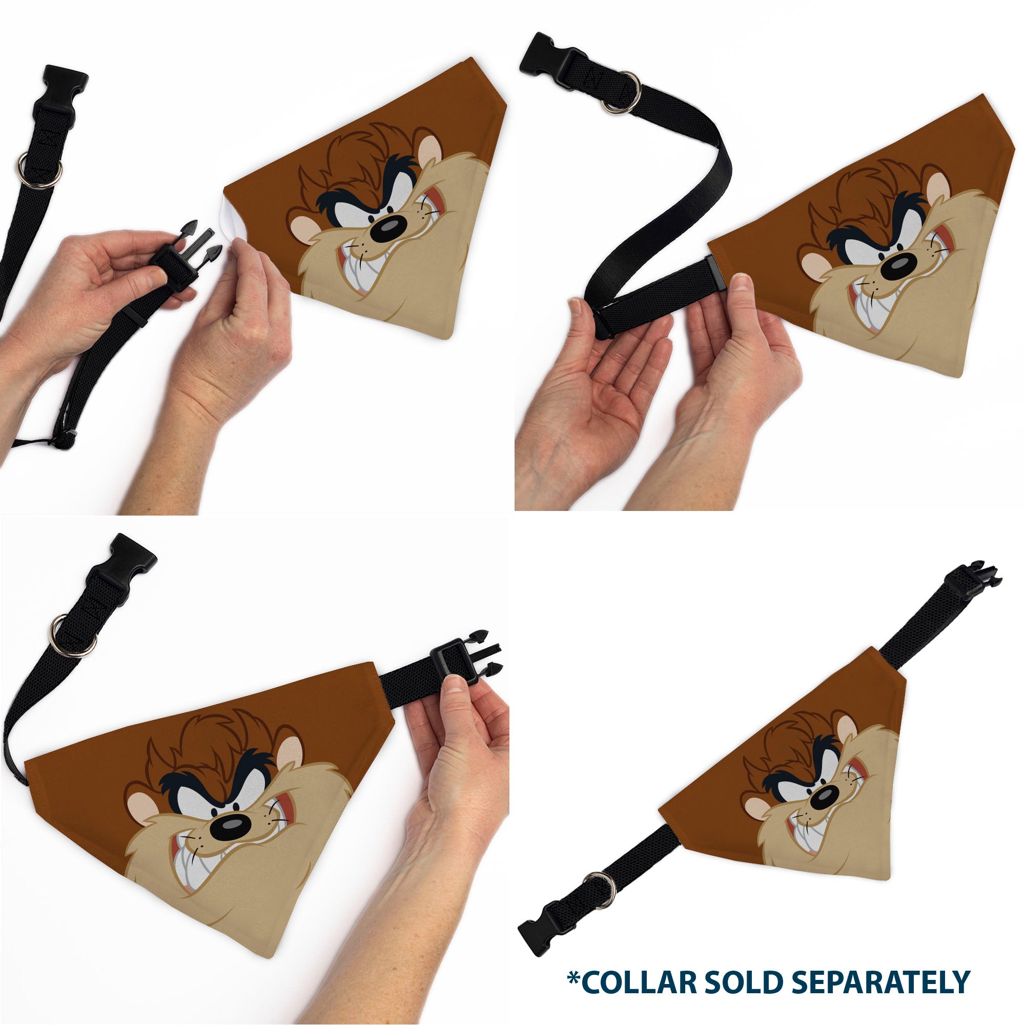 Pet Bandana - LOONEY TUNES Taz Tasmanian Devil Face Close-Up Brown