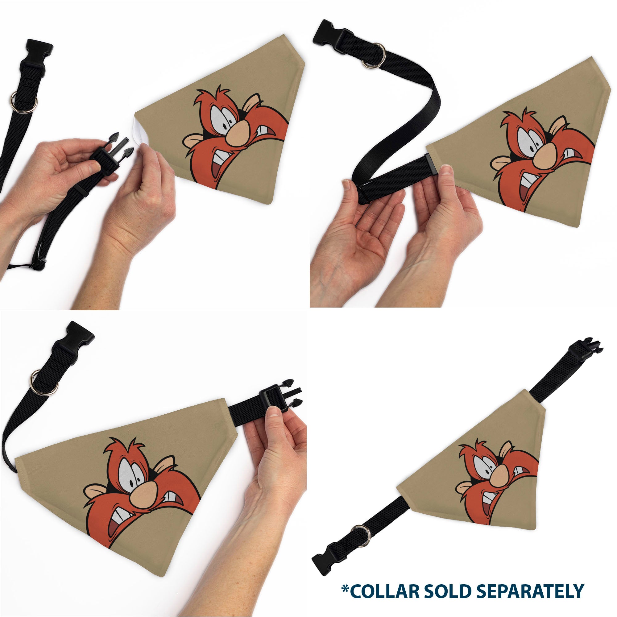 Pet Bandana - LOONEY TUNES Yosemite Sam Face Close-Up Tan