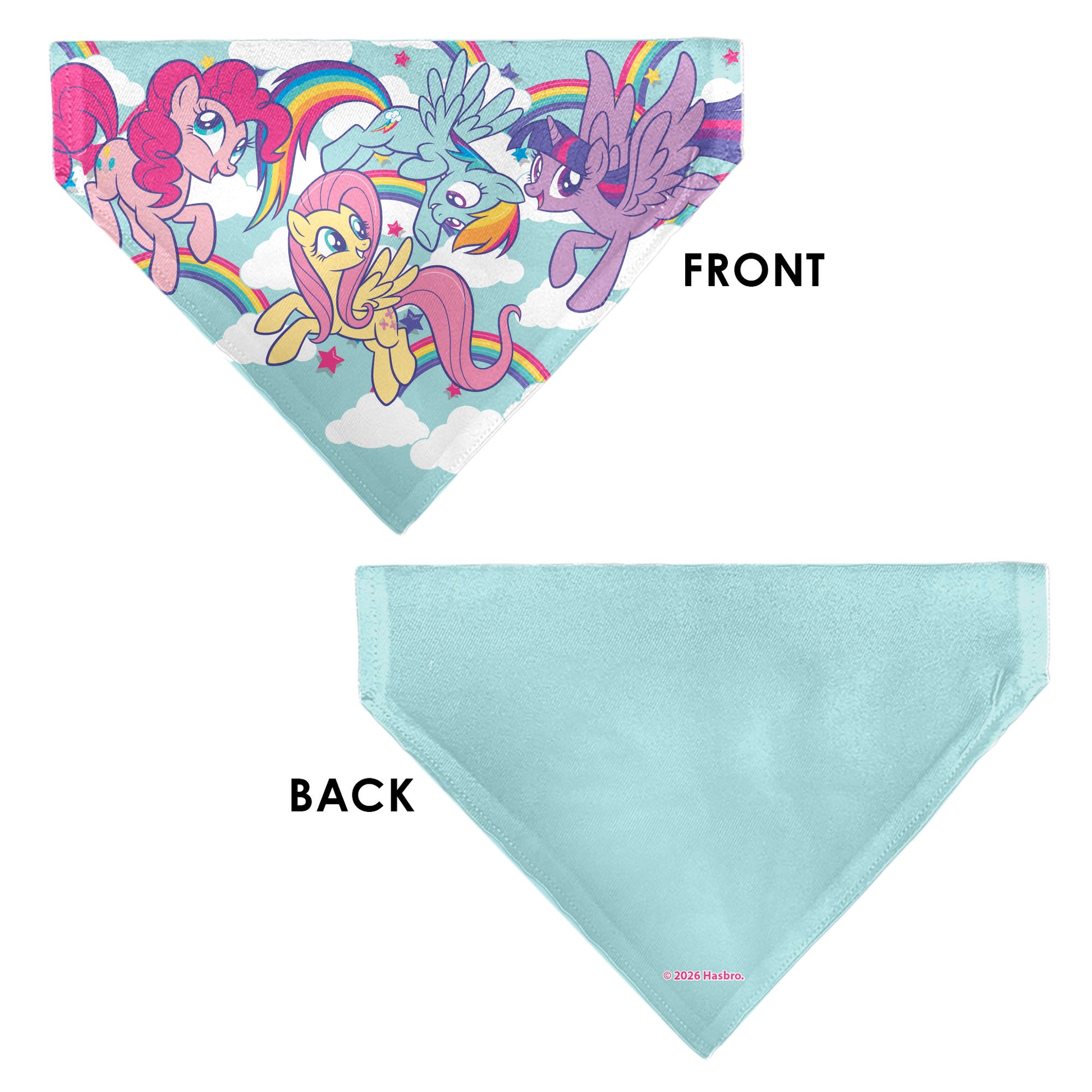 Pet Bandana - My Little Pony Four Ponies and Rainbows Multi Pastel Pet Bandanas My Little Pony