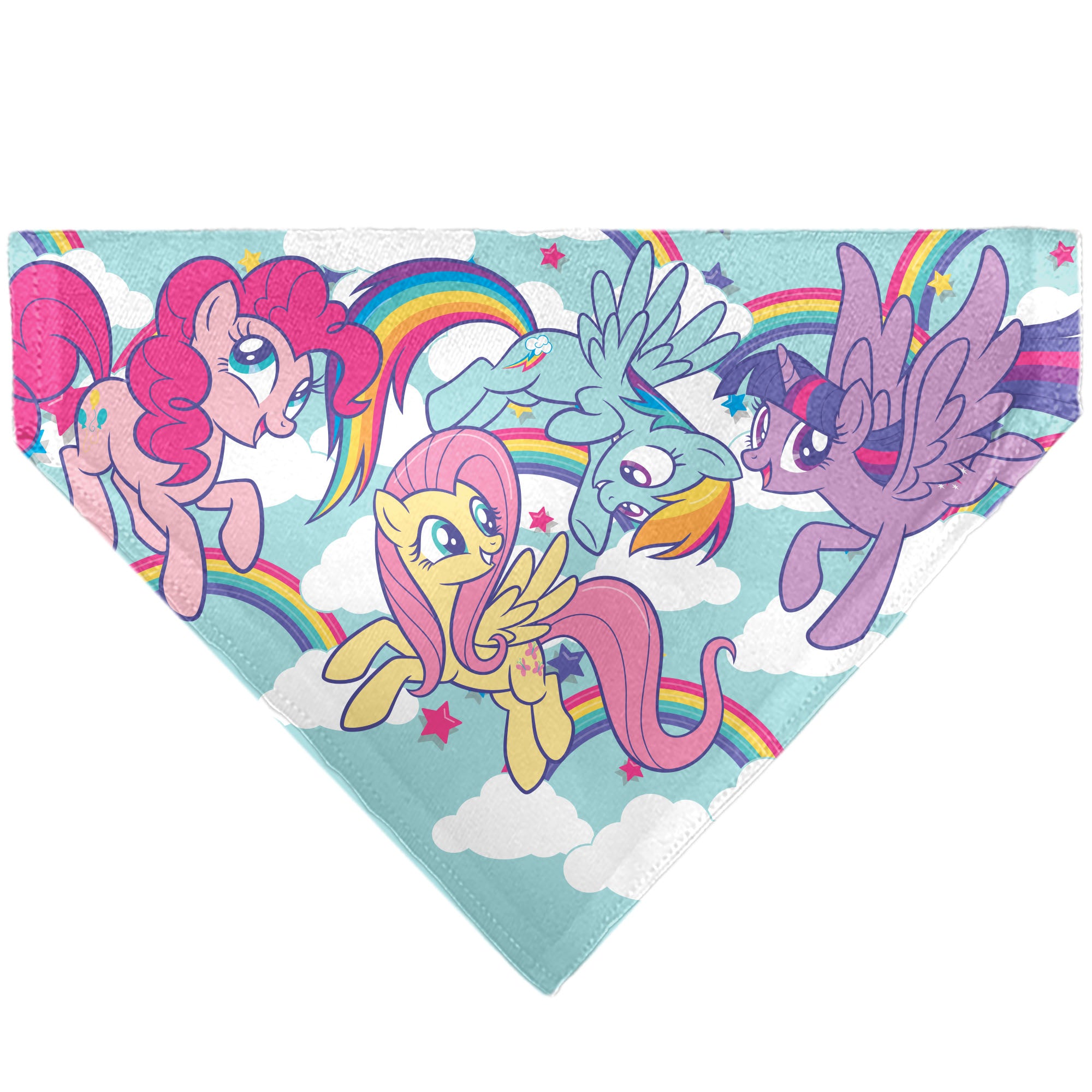 Pet Bandana - My Little Pony Four Ponies and Rainbows Multi Pastel Pet Bandanas My Little Pony