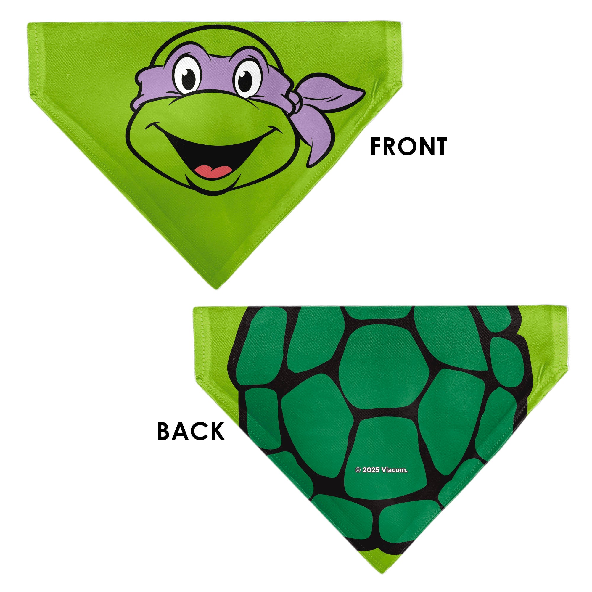Pet Bandana - Ninja Turtles Donatello Face and Turtle Shell Character Close-Up Green Pet Bandanas Nickelodeon