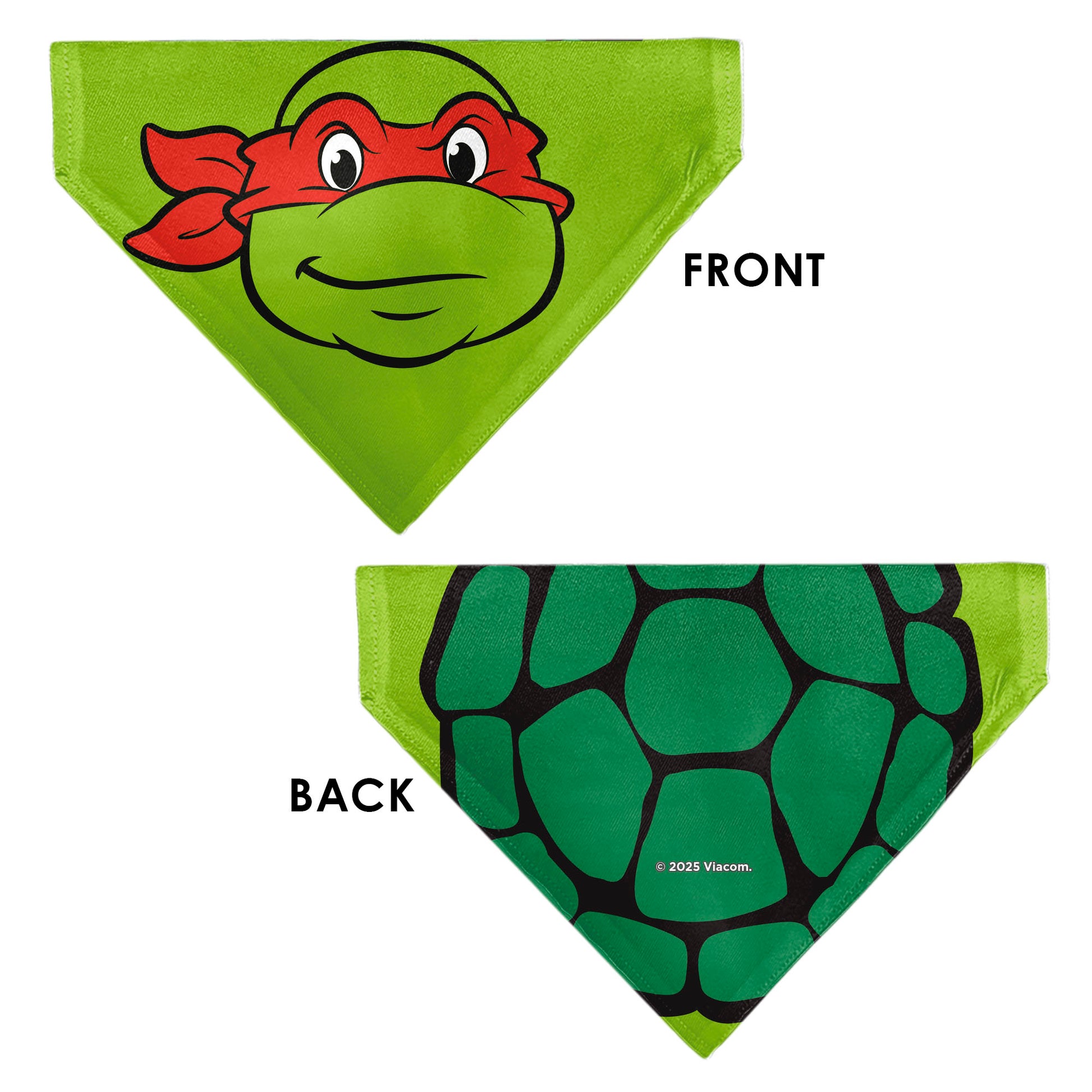 Pet Bandana - Ninja Turtles Raphael Face and Turtle Shell Character Close-Up Green Pet Bandanas Teenage Mutant Ninja Turtles