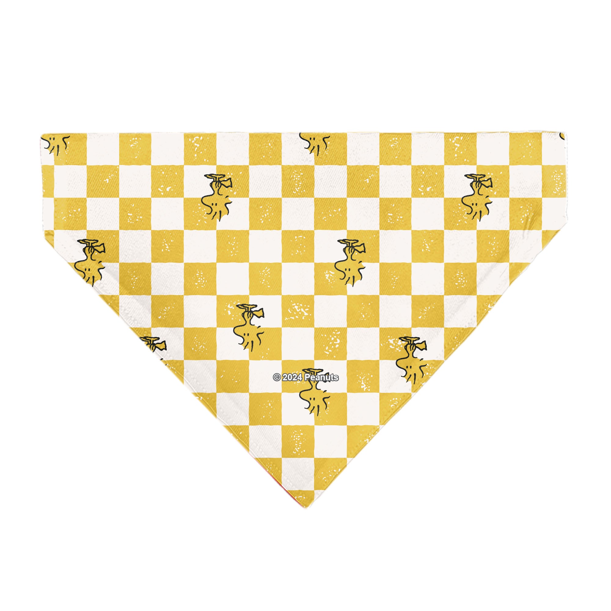 Pet Bandana - Peanuts Woodstock Pose Checker Yellow/White Pet Bandanas Peanuts