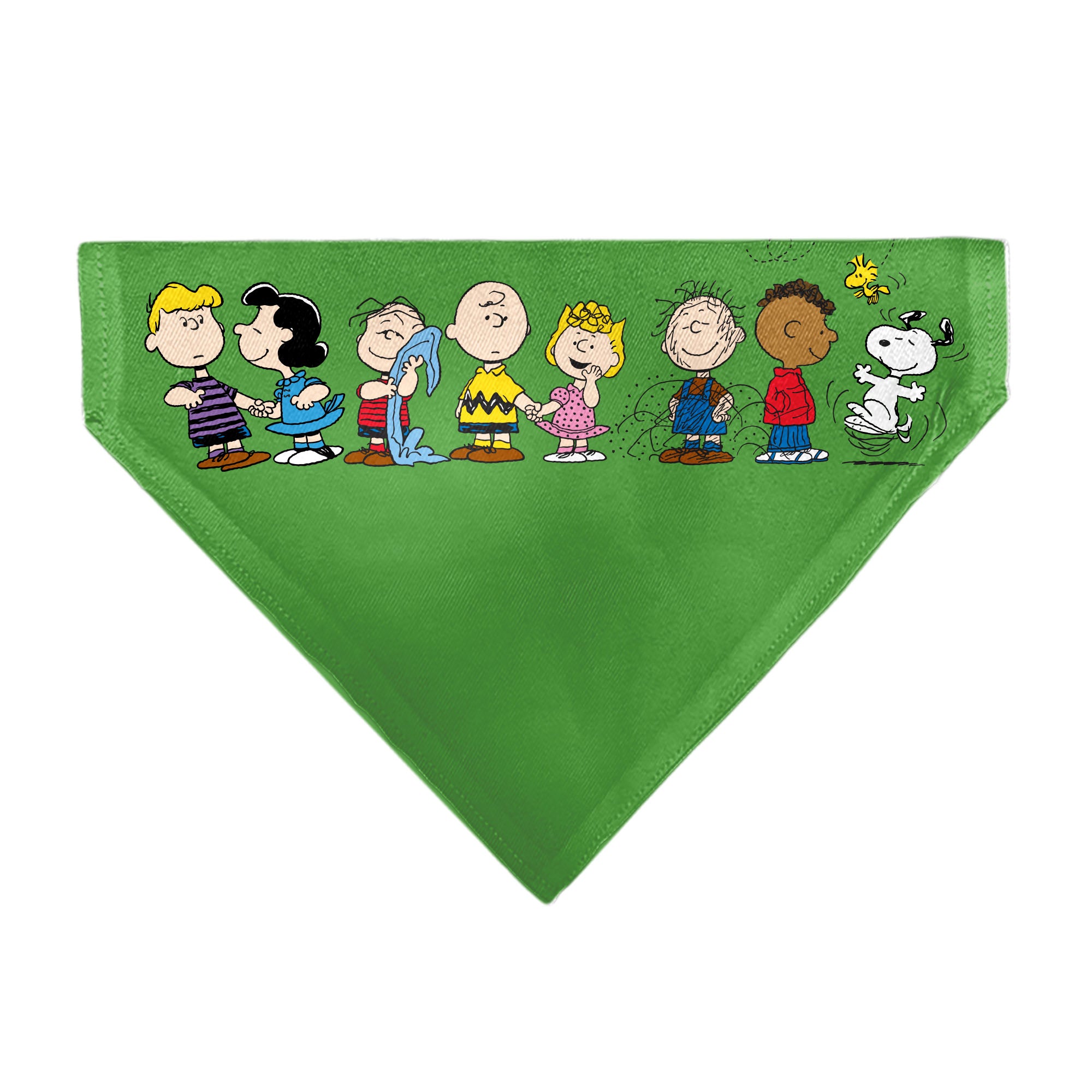 Pet Bandana - Peanuts Gang Group Pose Green Pet Bandanas Peanuts