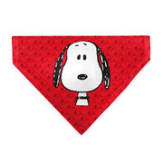 Pet Bandana - Peanuts Snoopy Face and Profile Pose Reds Pet Bandanas Peanuts