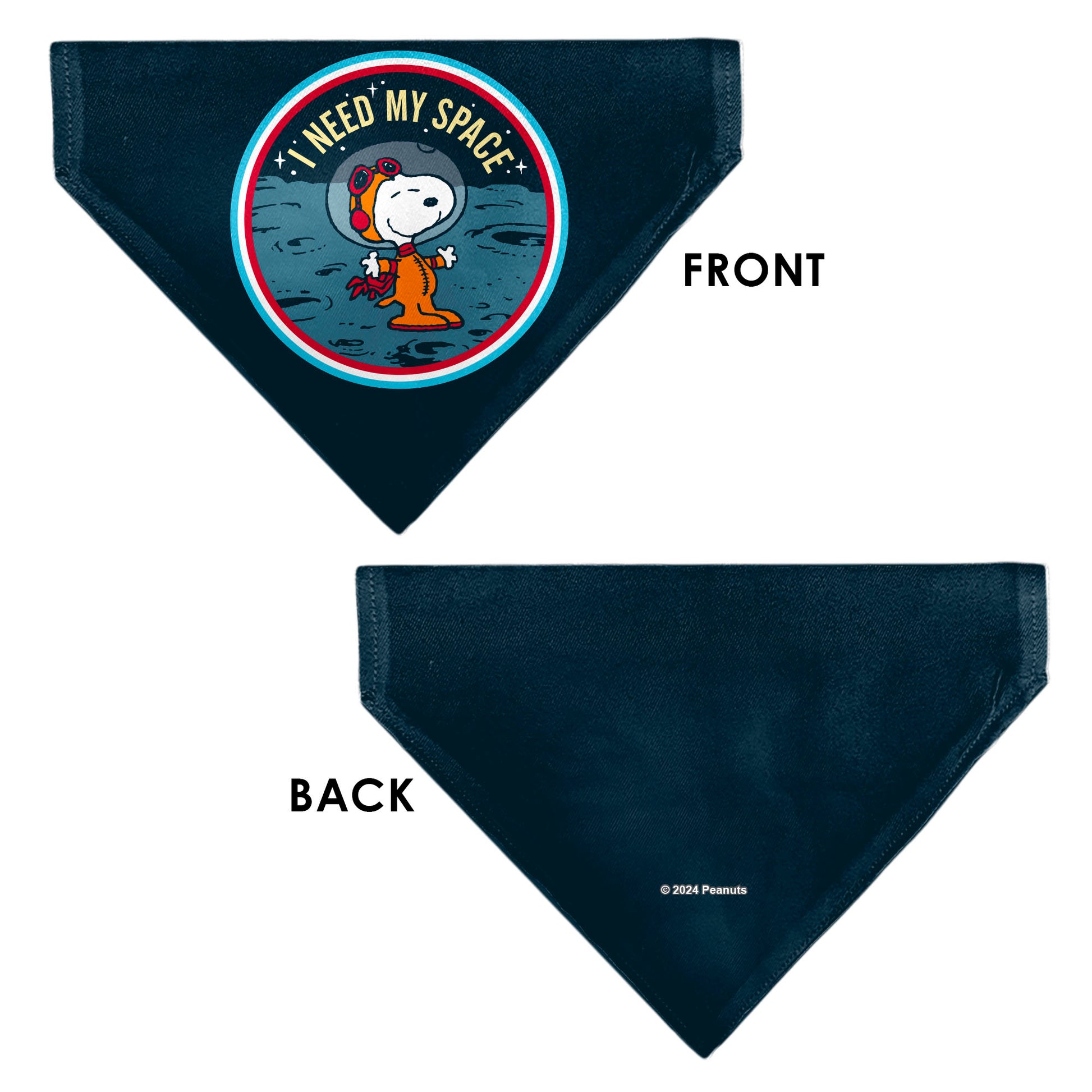 Pet Bandana - Peanuts Astronaut Snoopy I NEED MY SPACE Pose Blue Pet Bandanas Peanuts