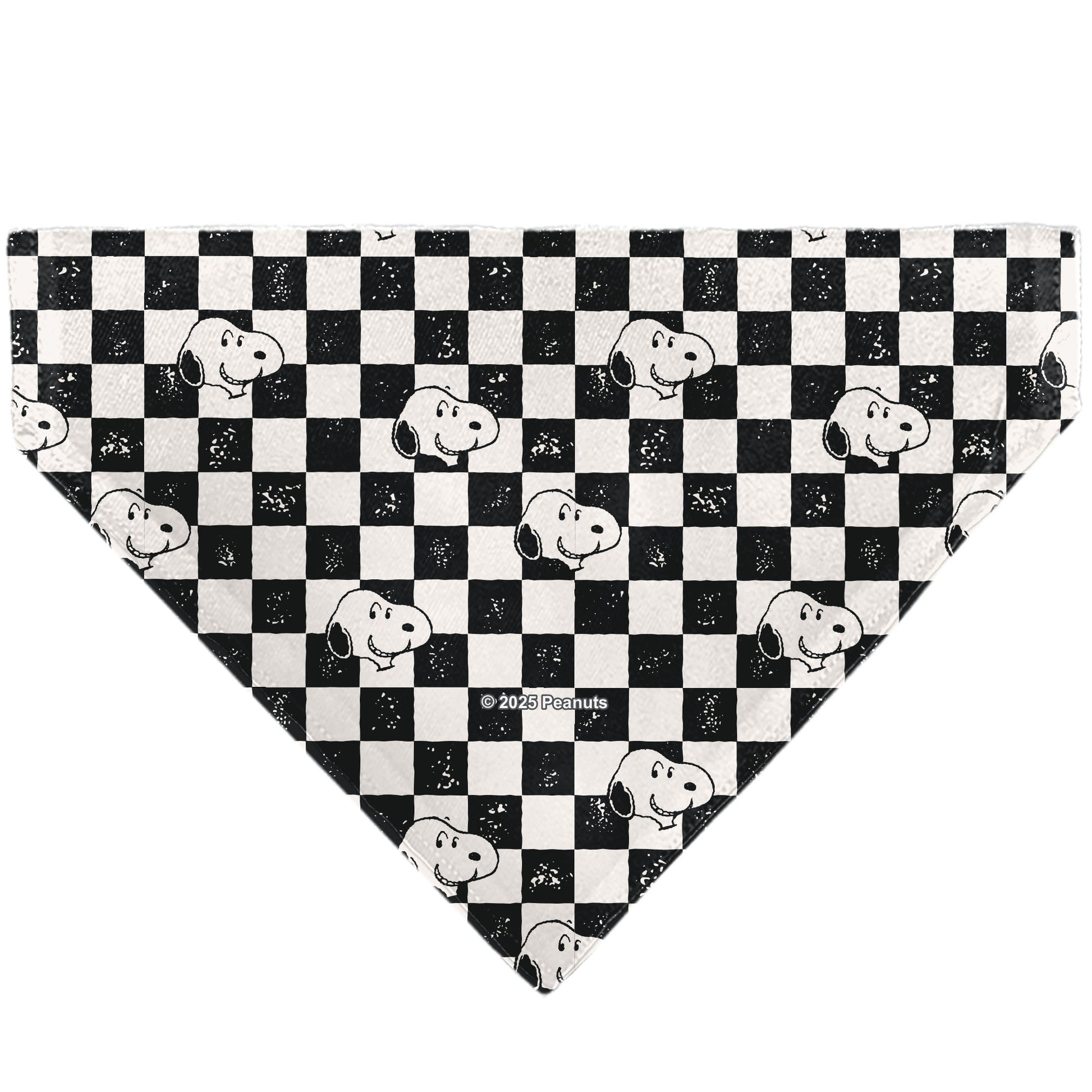 Pet Bandana - Peanuts Snoopy Smiling Face Checker Black/White Pet Bandanas Peanuts