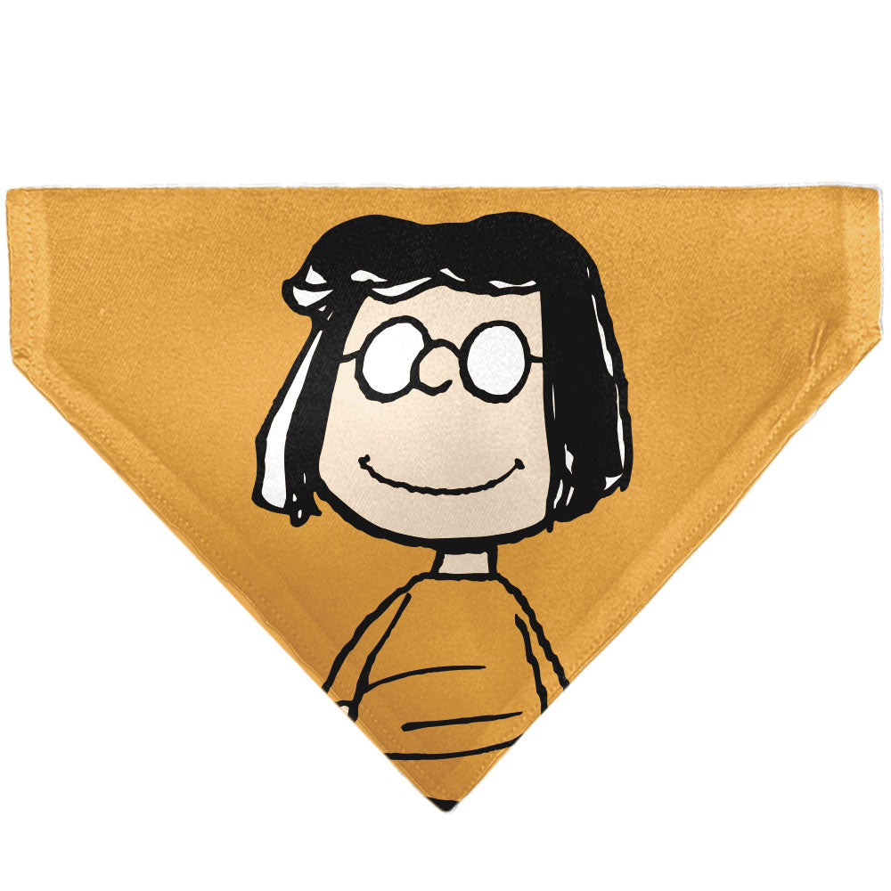 Pet Bandana - Peanuts Marcie Smiling Face Pose Yellow Pet Bandanas Peanuts