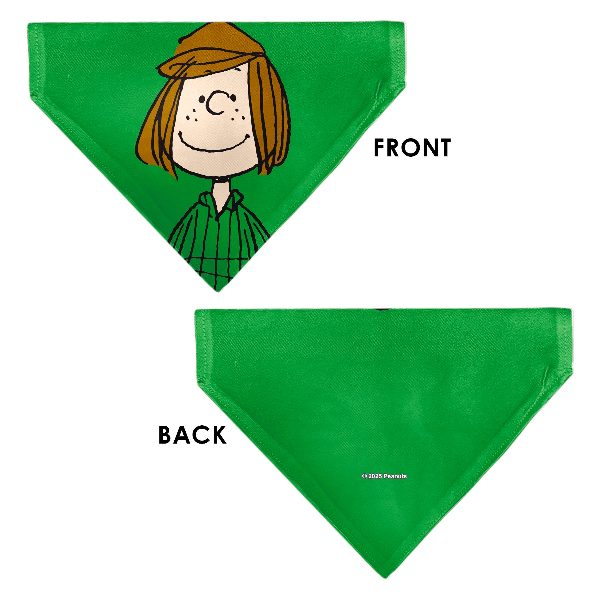 Pet Bandana - Peanuts Peppermint Patty Smiling Face Pose Green Pet Bandanas Peanuts