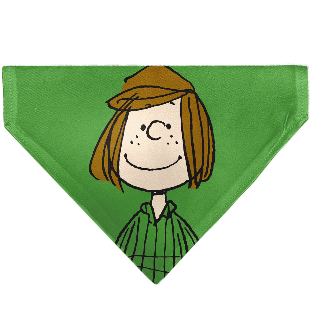 Pet Bandana - Peanuts Peppermint Patty Smiling Face Pose Green Pet Bandanas Peanuts