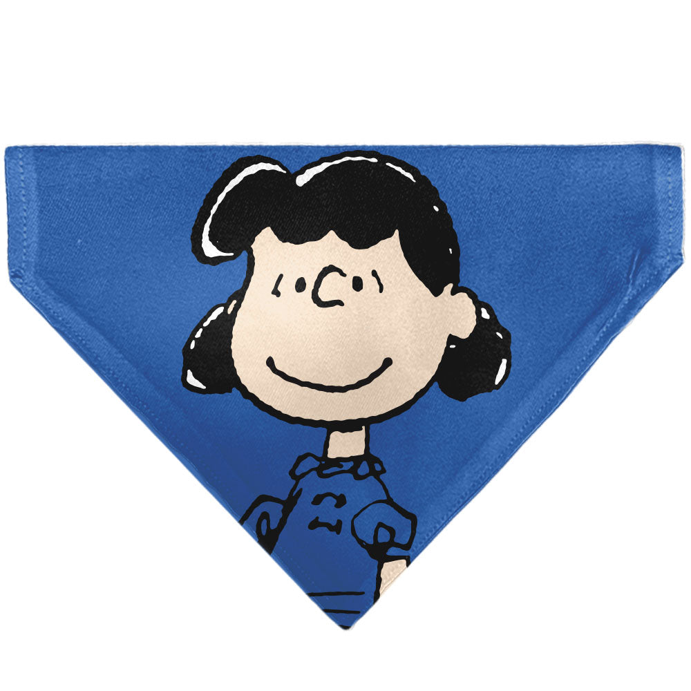Pet Bandana - Peanuts Lucy van Pelt Smiling Face Pose Blue Pet Bandanas Peanuts