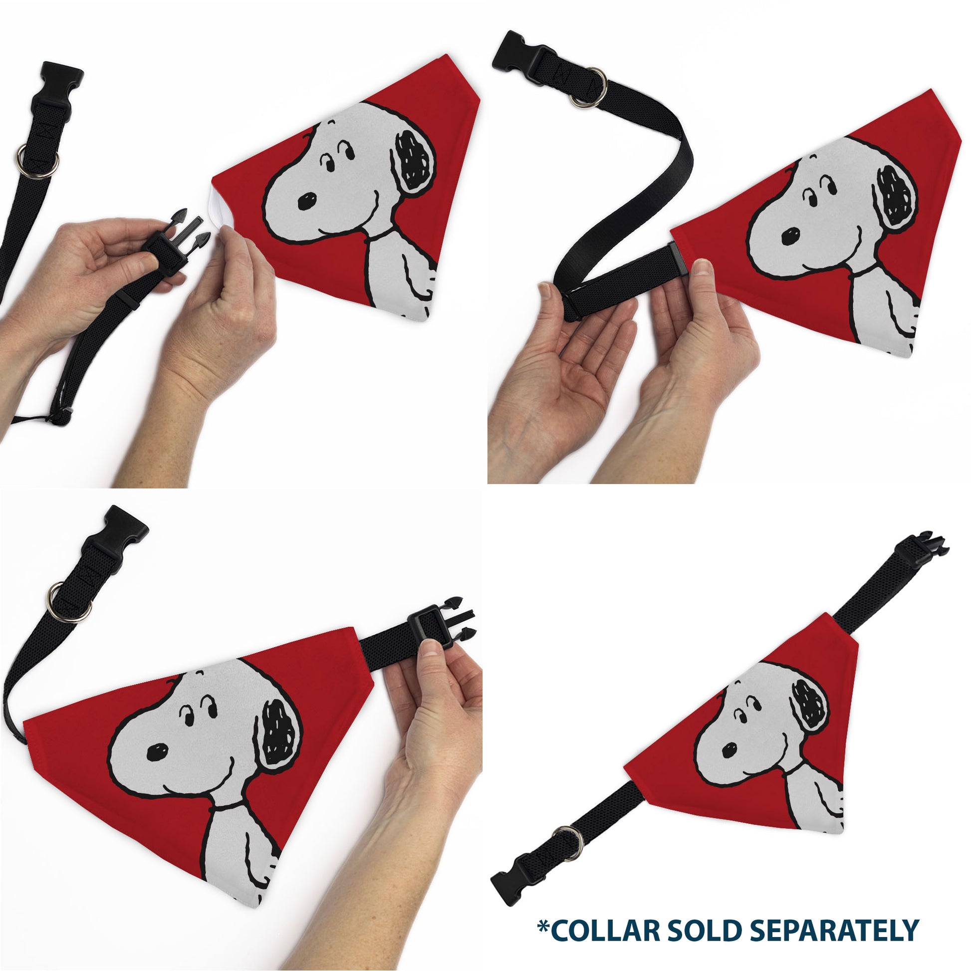 Pet Bandana - Peanuts Snoopy Smiling Face Pose Red Pet Bandanas Peanuts Worldwide LLC