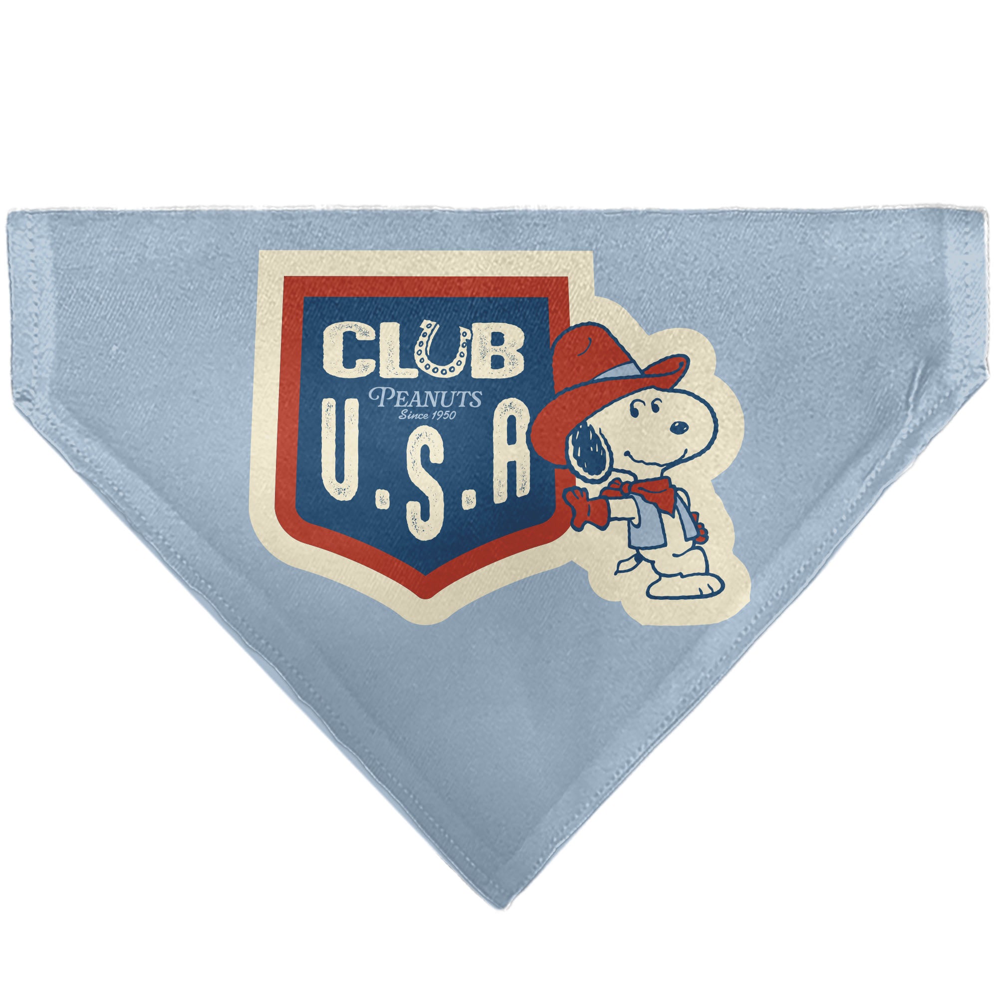 Pet Bandana - Peanuts Snoopy COWBOY USA Pose Light Blue/Red/White/Blue Pet Bandanas Peanuts