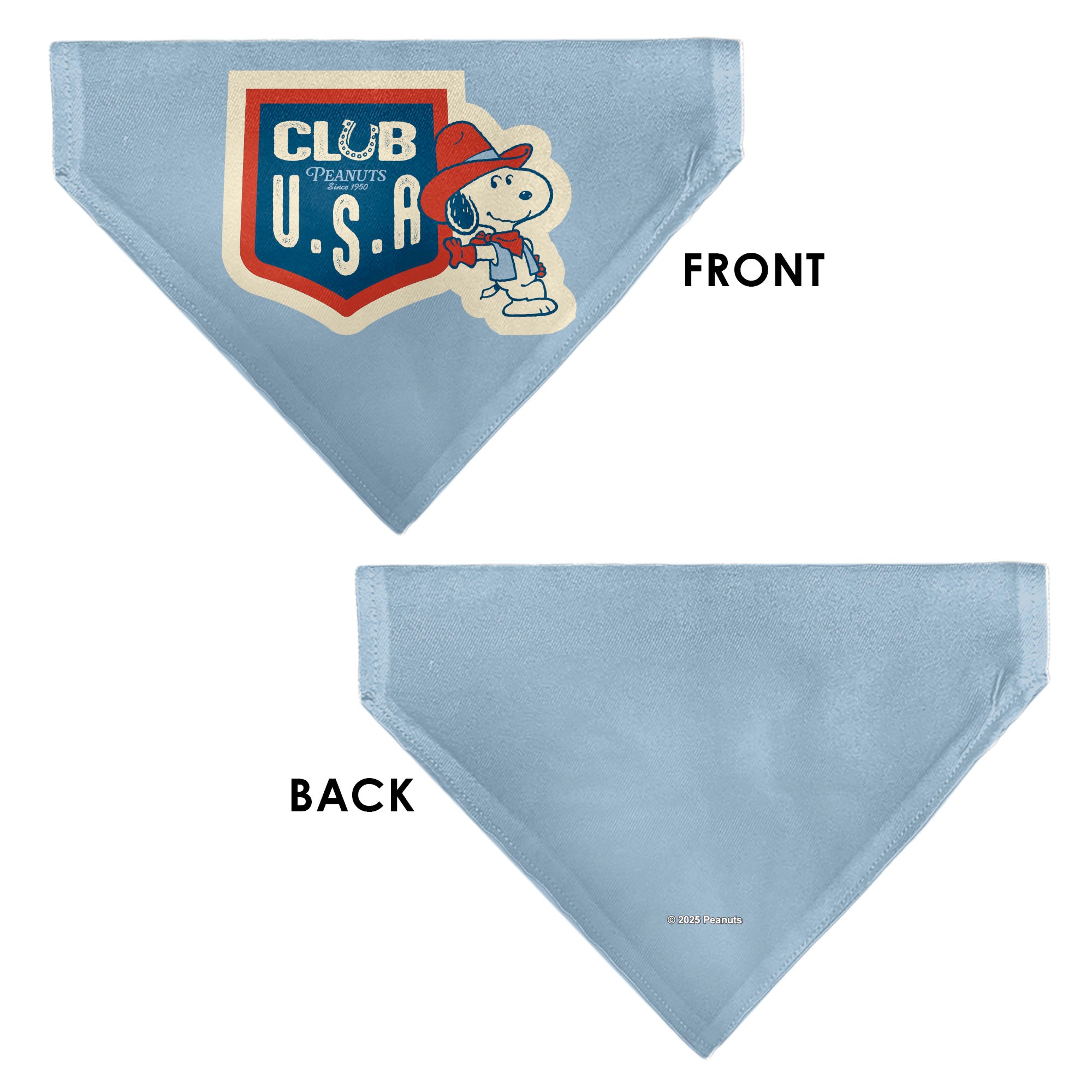 Pet Bandana - Peanuts Snoopy COWBOY USA Pose Light Blue/Red/White/Blue Pet Bandanas Peanuts