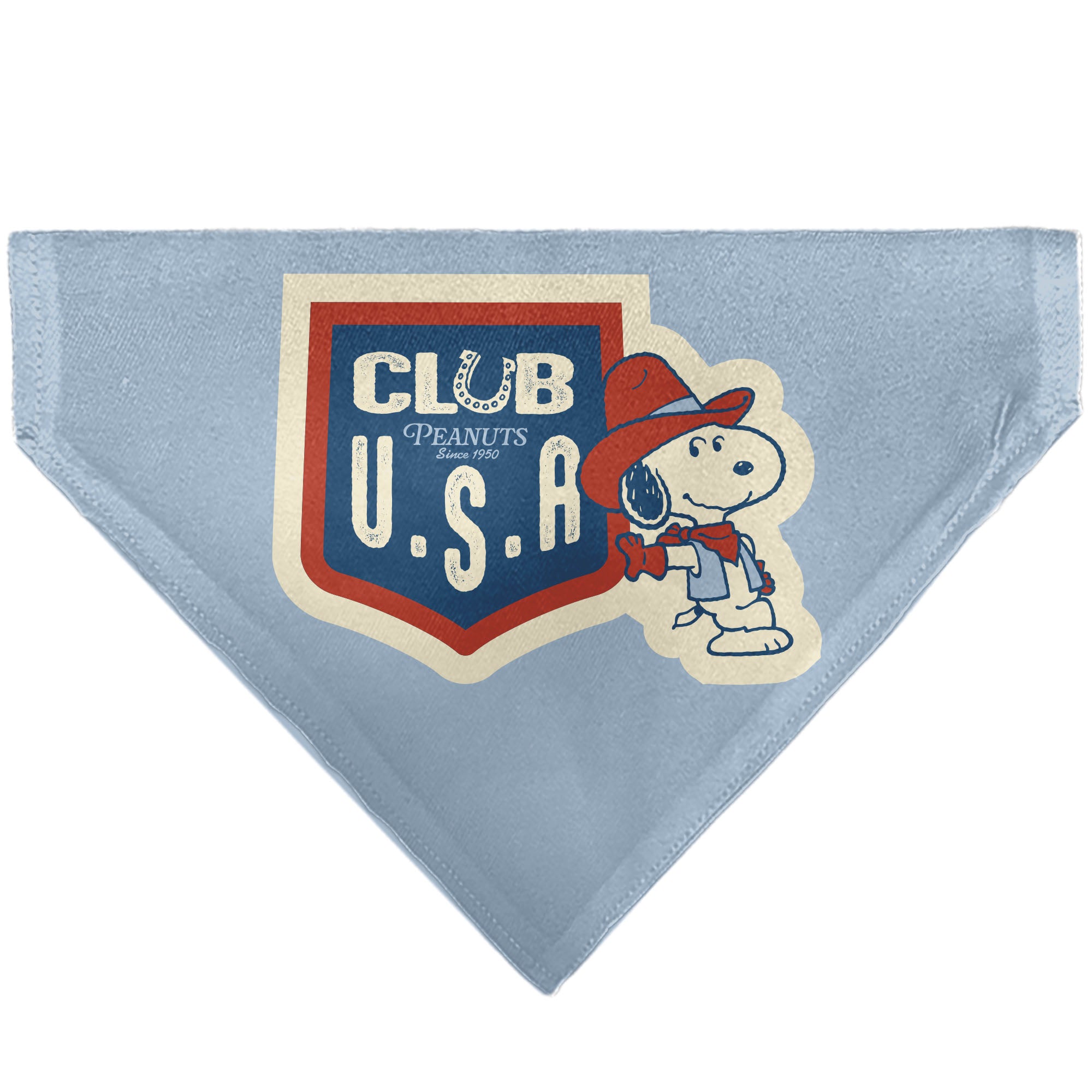 Pet Bandana - Peanuts Snoopy COWBOY USA Pose Light Blue/Red/White/Blue Pet Bandanas Peanuts