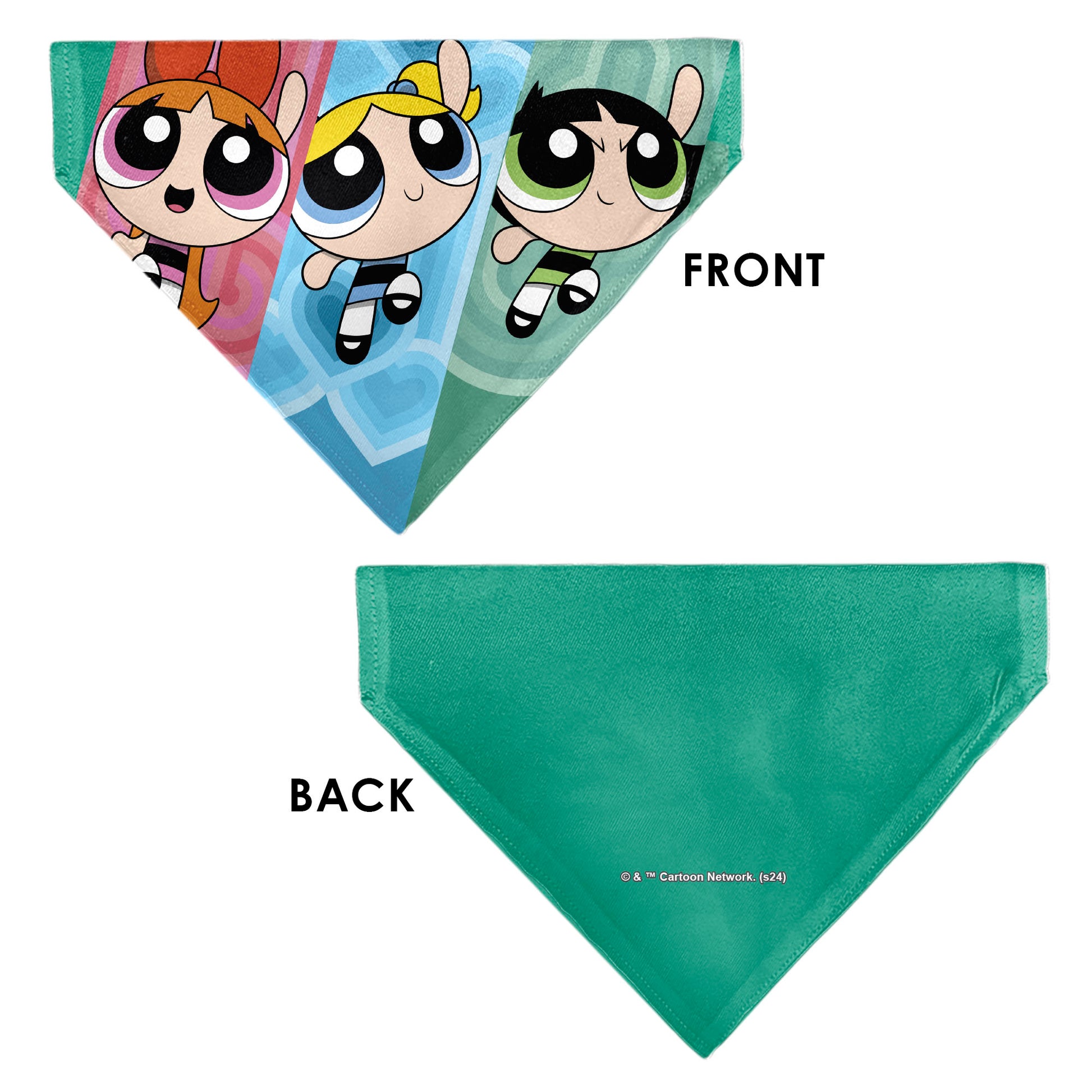 Pet Bandana - The Powerpuff Girls Flight Pose Pinks/Blues/Greens Pet Bandanas Powerpuff Girls