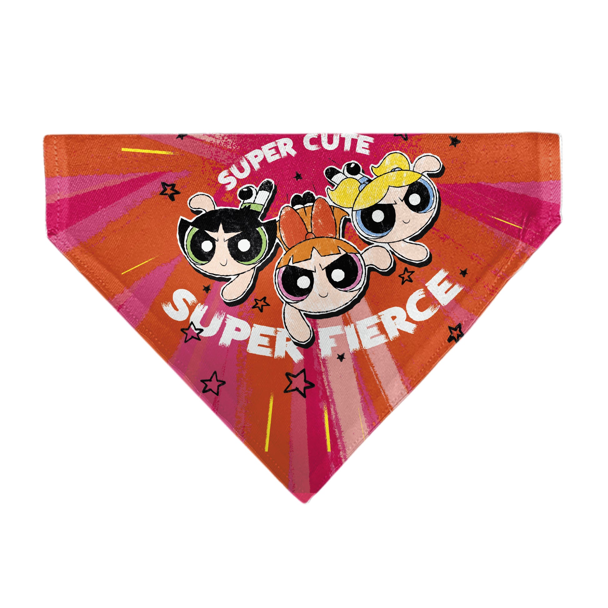 Pet Bandana - Powerpuff Girls SUPER CUTE SUPER FIERCE Group Pose Pinks Pet Bandanas Powerpuff Girls